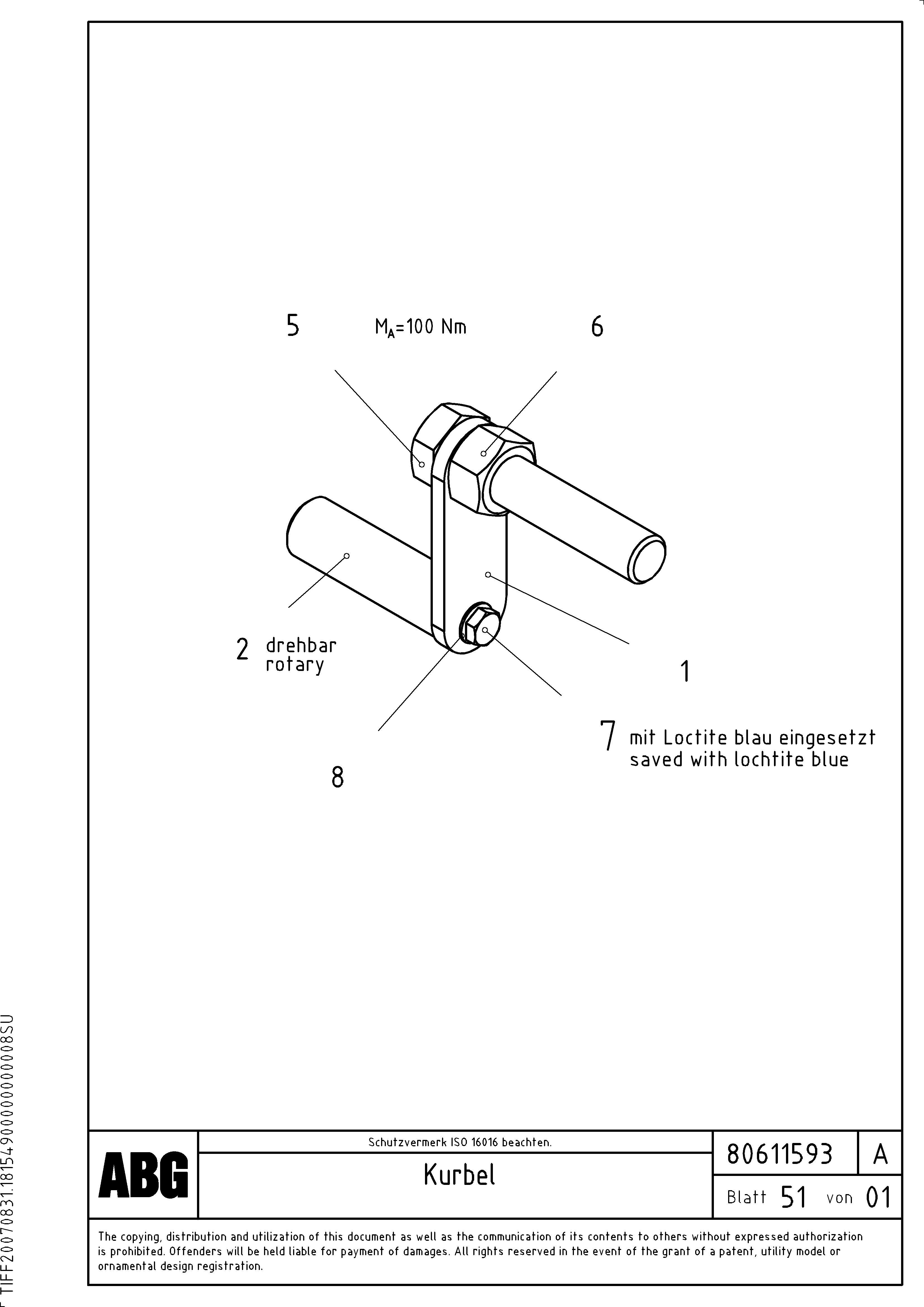 Схема запчастей Volvo ABG2820 - 77259 Crank for lateral limitation VB 30 ATT. SCREEDS 1,5 - 4,0M ABG2820
