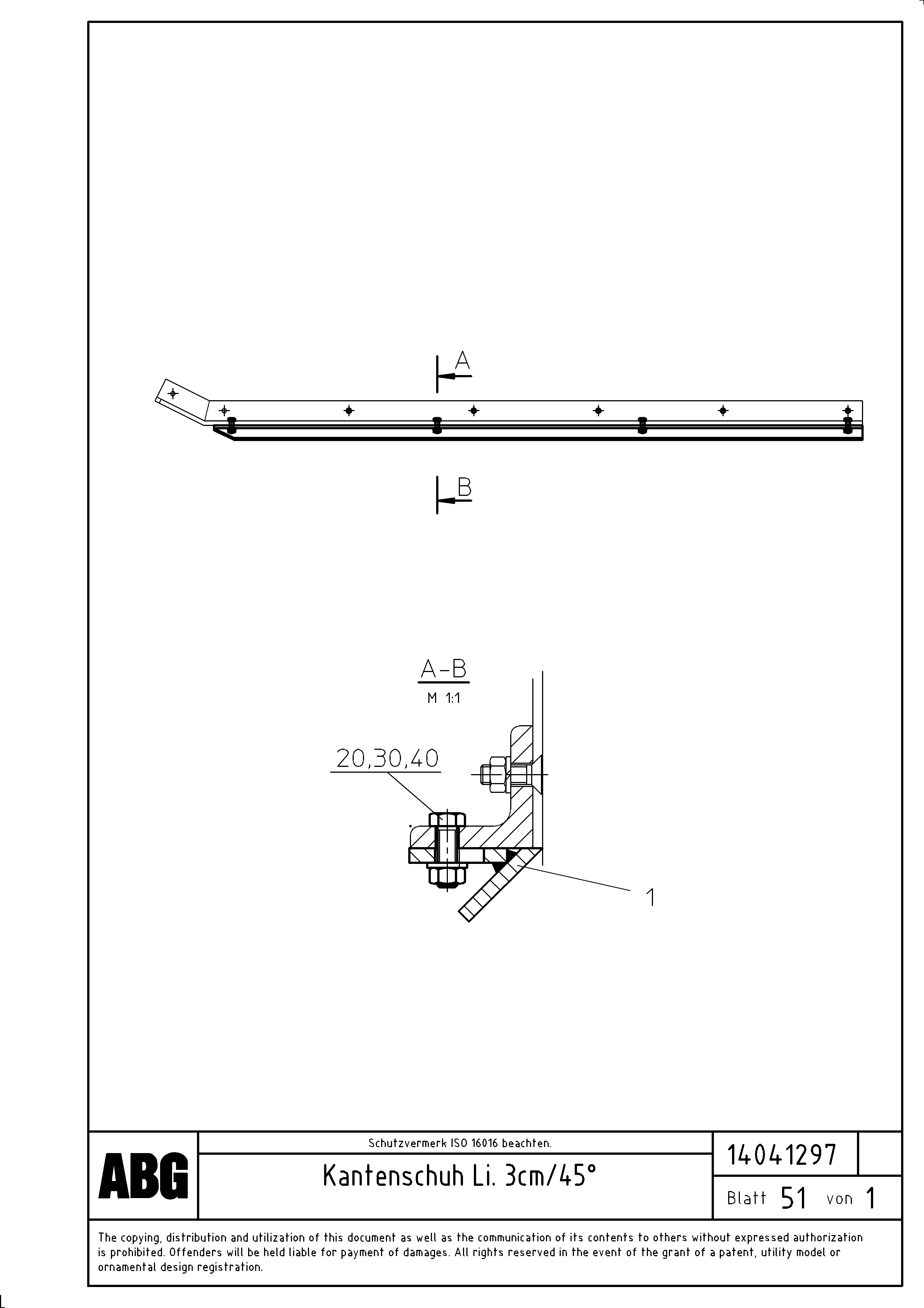 Схема запчастей Volvo ABG2820 - 81788 Edging shoe for lateral limitation VB 30 ATT. SCREEDS 1,5 - 4,0M ABG2820