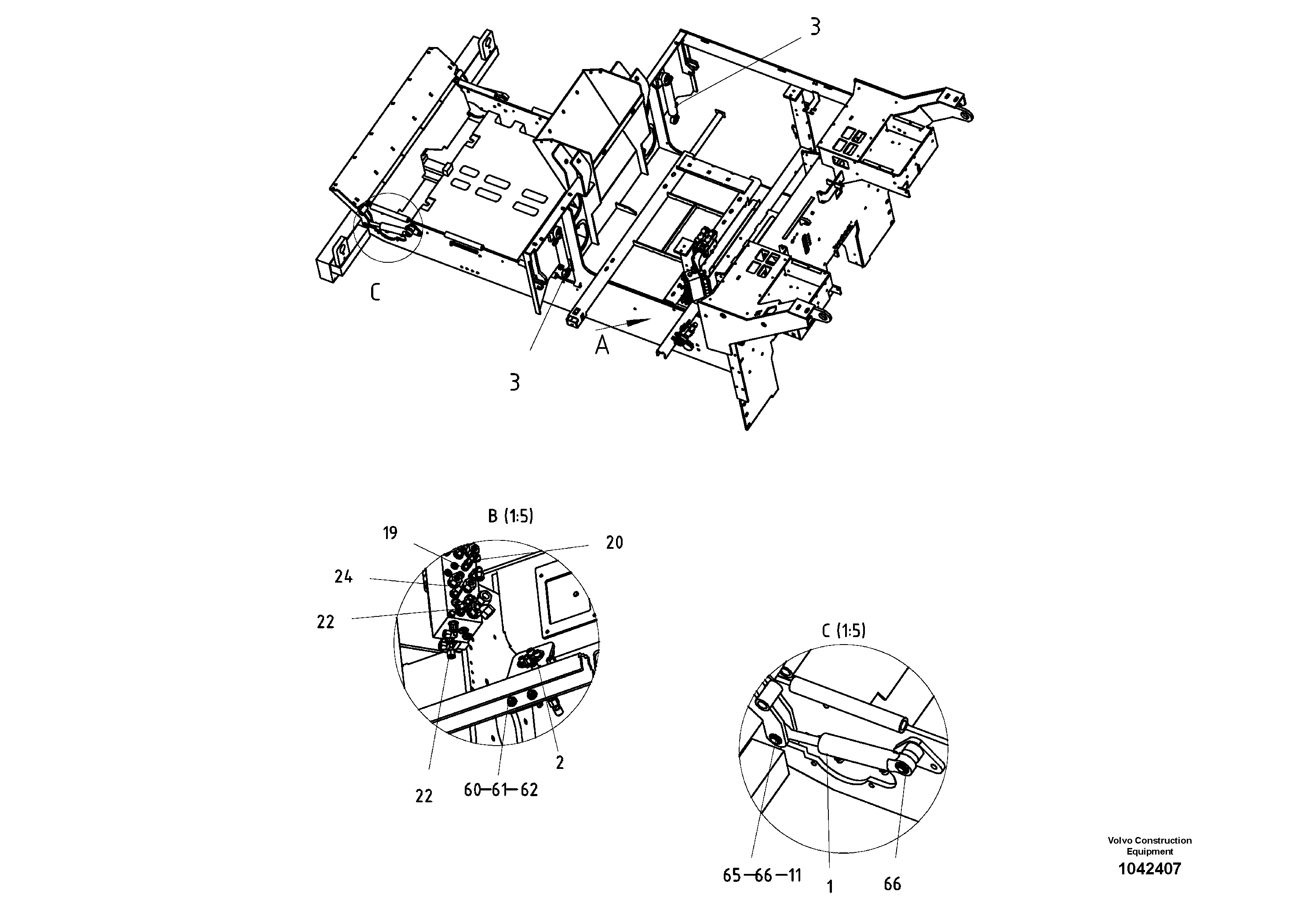 Схема запчастей Volvo ABG5820 - 55385 Hydraulic Front Apron Plate ABG5820 S/N 20975 -