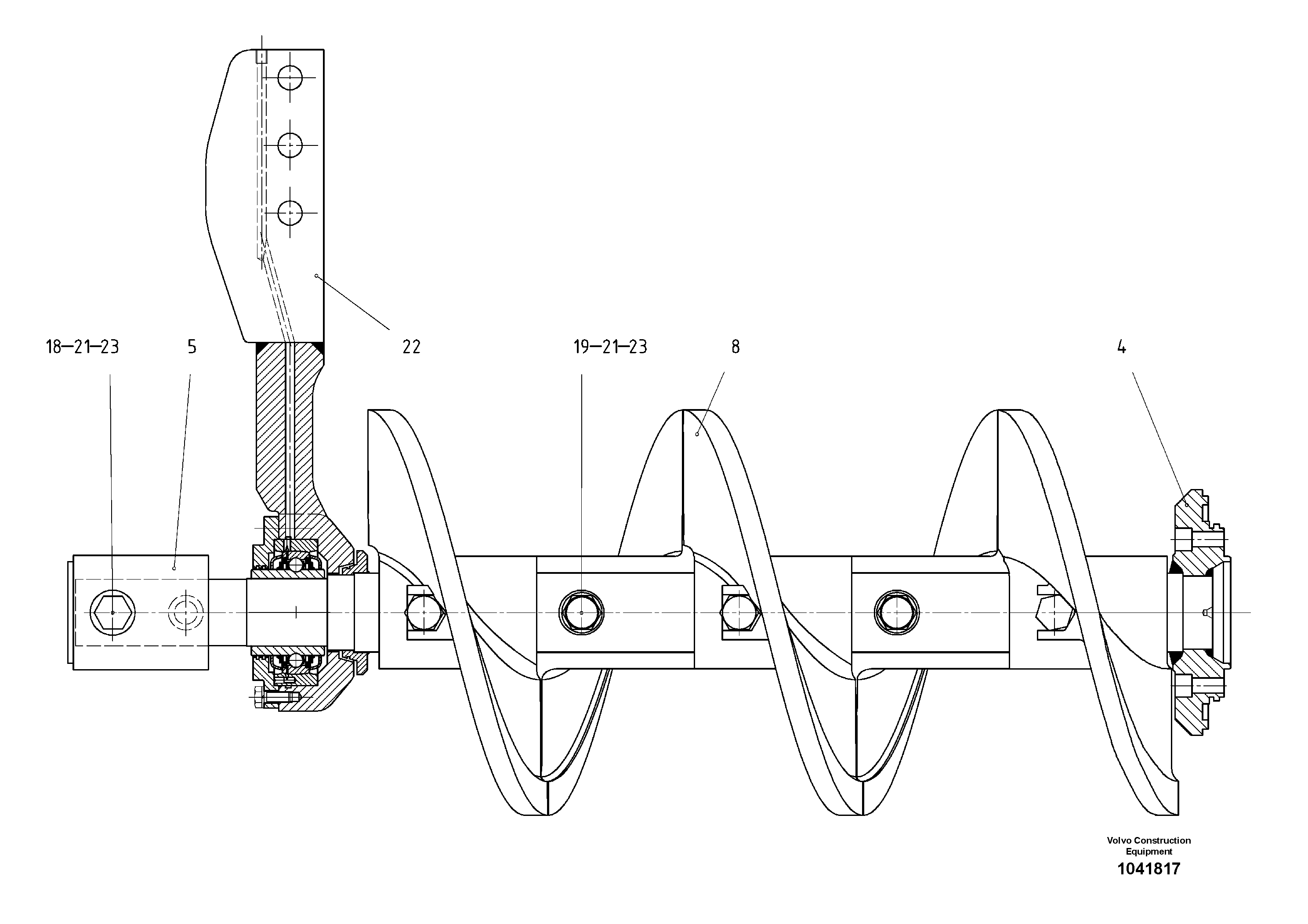 Схема запчастей Volvo ABG5820 - 102715 Basic Auger ABG5820 S/N 20975 -