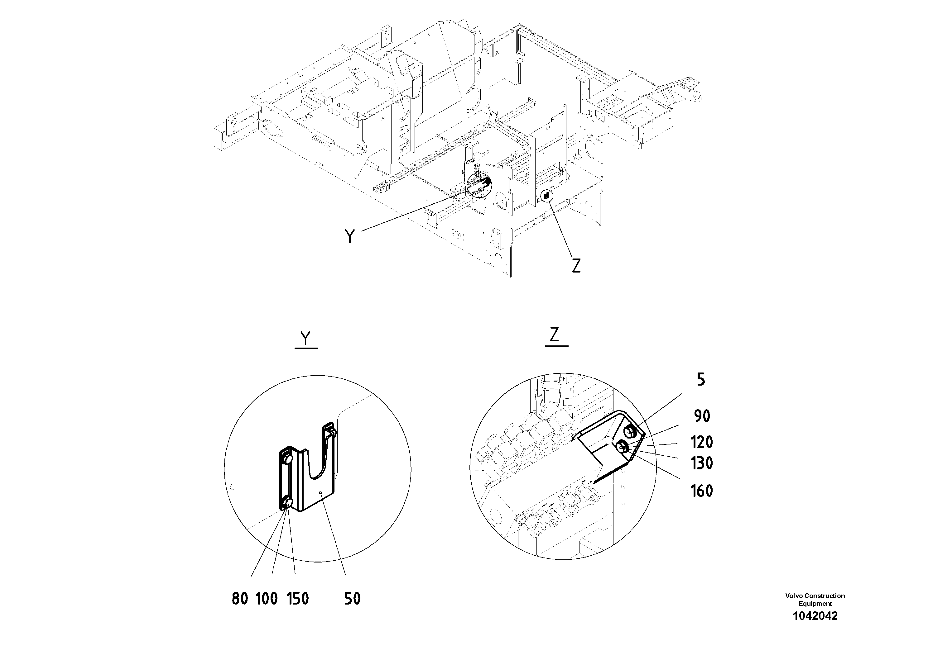 Схема запчастей Volvo ABG5820 - 55394 Hydraulic Height Adjustment Extendable Screed ABG5820 S/N 20975 -