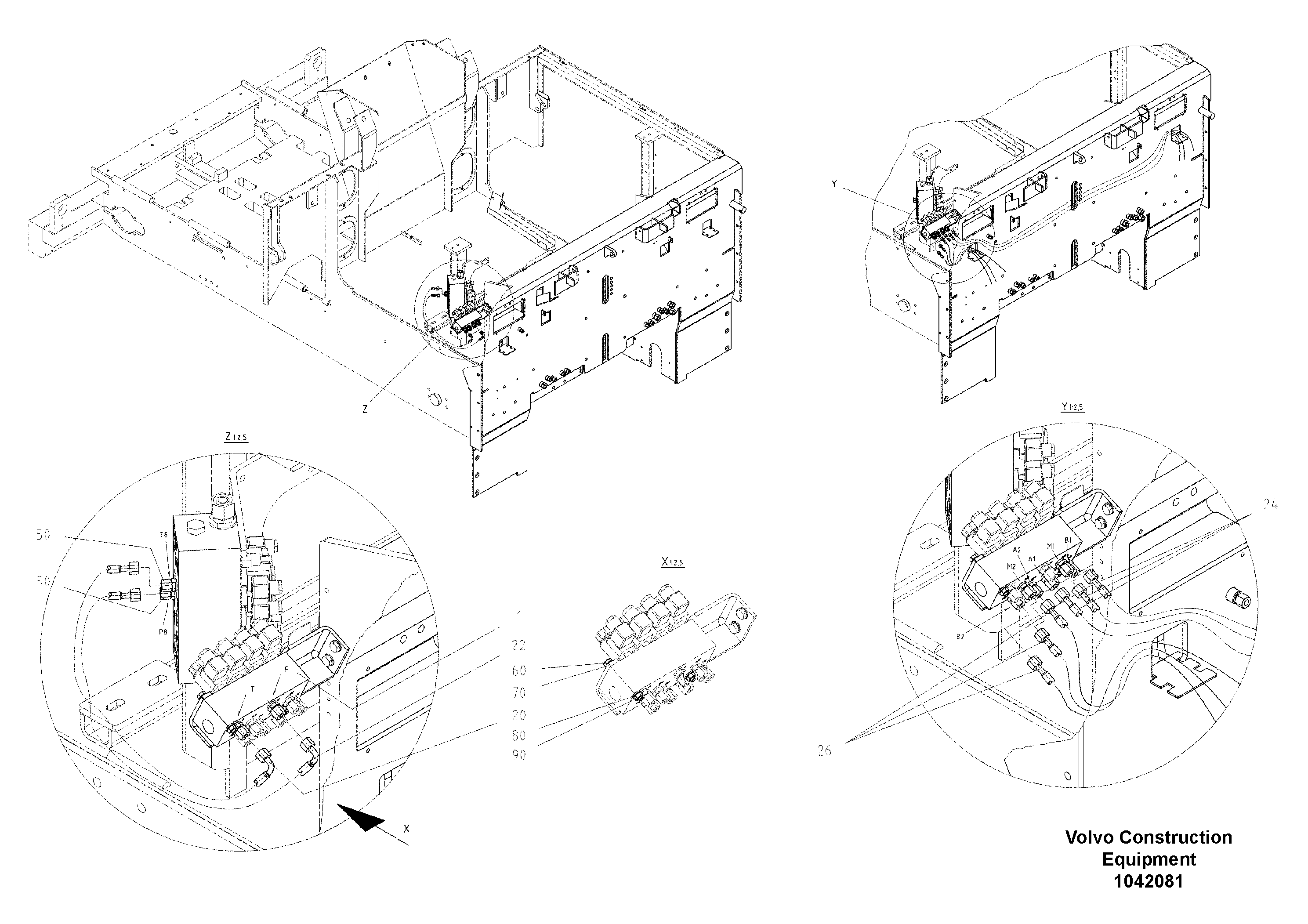 Схема запчастей Volvo ABG5820 - 55395 Hydraulic Extended Screed Height Adjustment ABG5820 S/N 20975 -