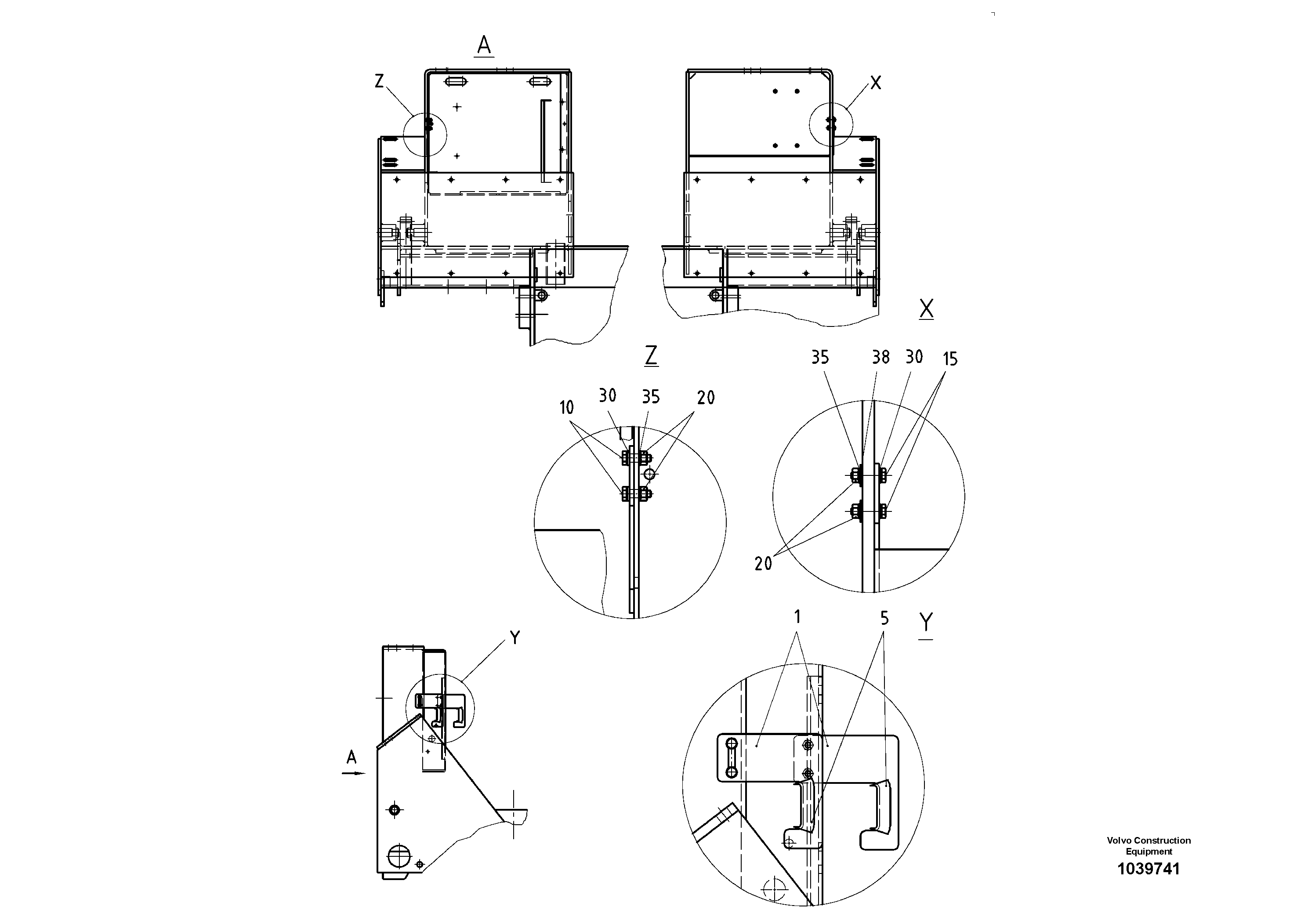 Схема запчастей Volvo ABG5820 - 55405 Hook Clamp ABG5820 S/N 20975 -