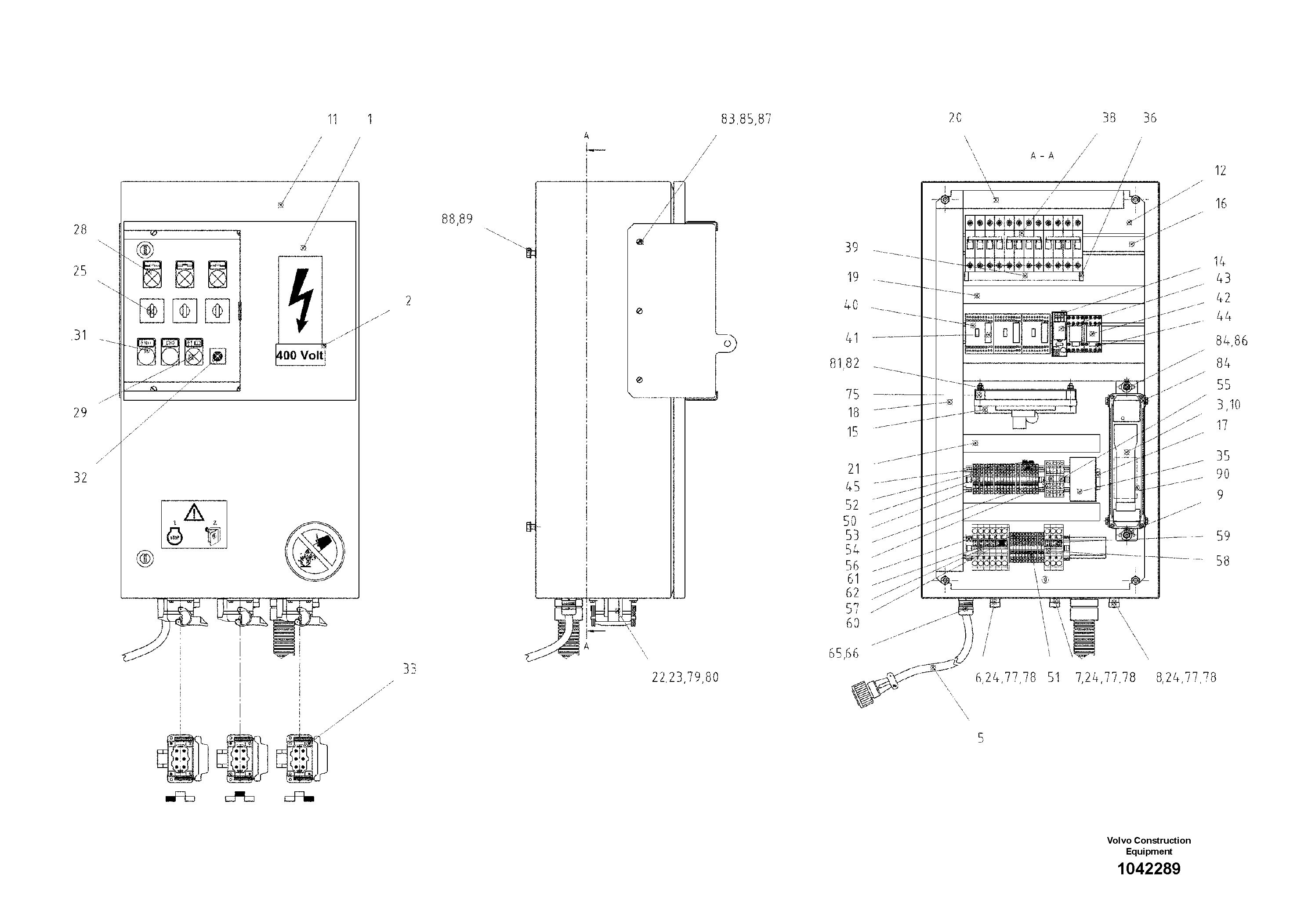 Схема запчастей Volvo ABG5820 - 84501 Switch cabinet El-heating ABG5820 S/N 20975 -