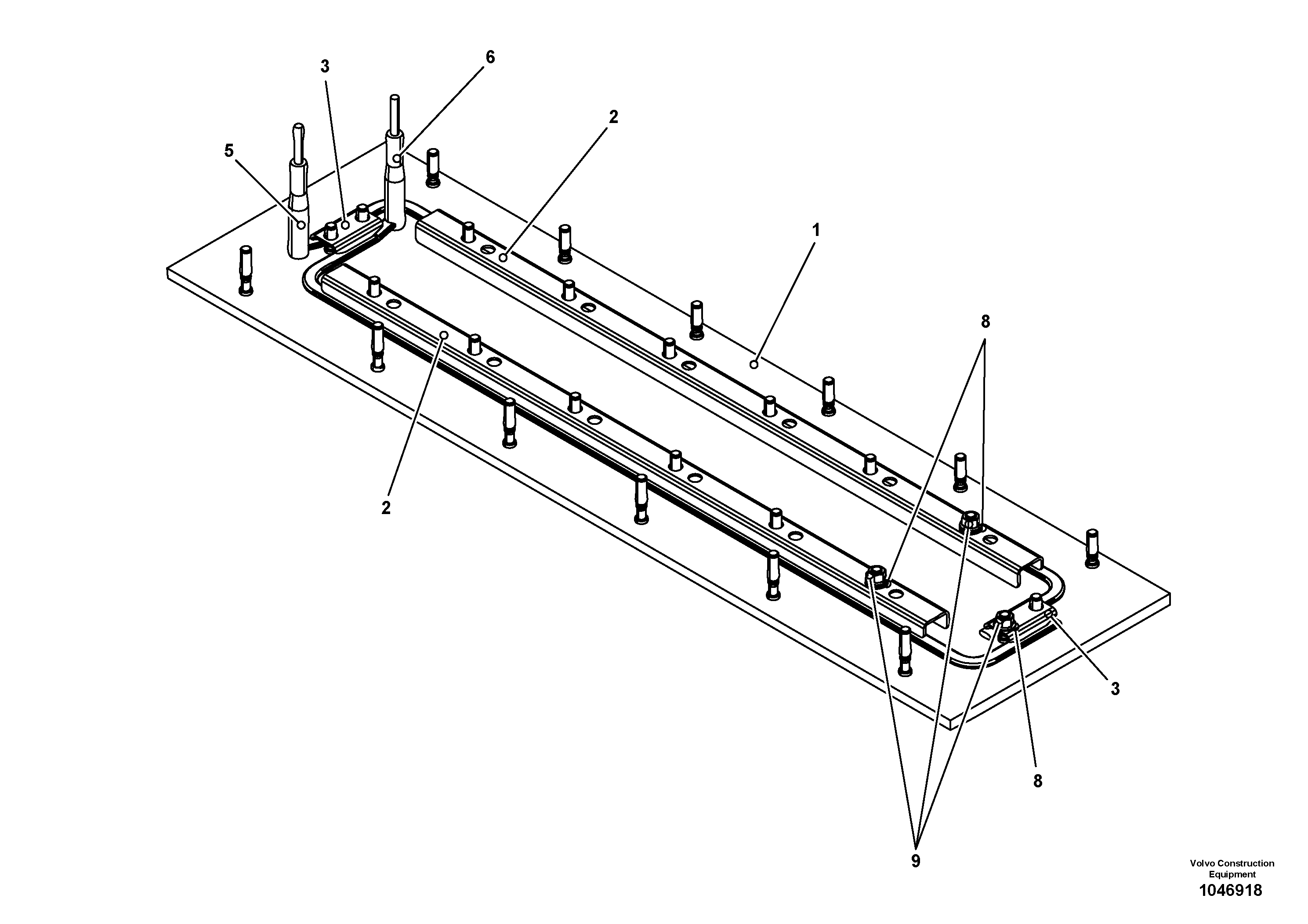 Схема запчастей Volvo ABG5820 - 74054 Heated base plate for basic screed VB-T 78 ETC ATT. SCREEDS 2,5 - 7,5M ABG5820