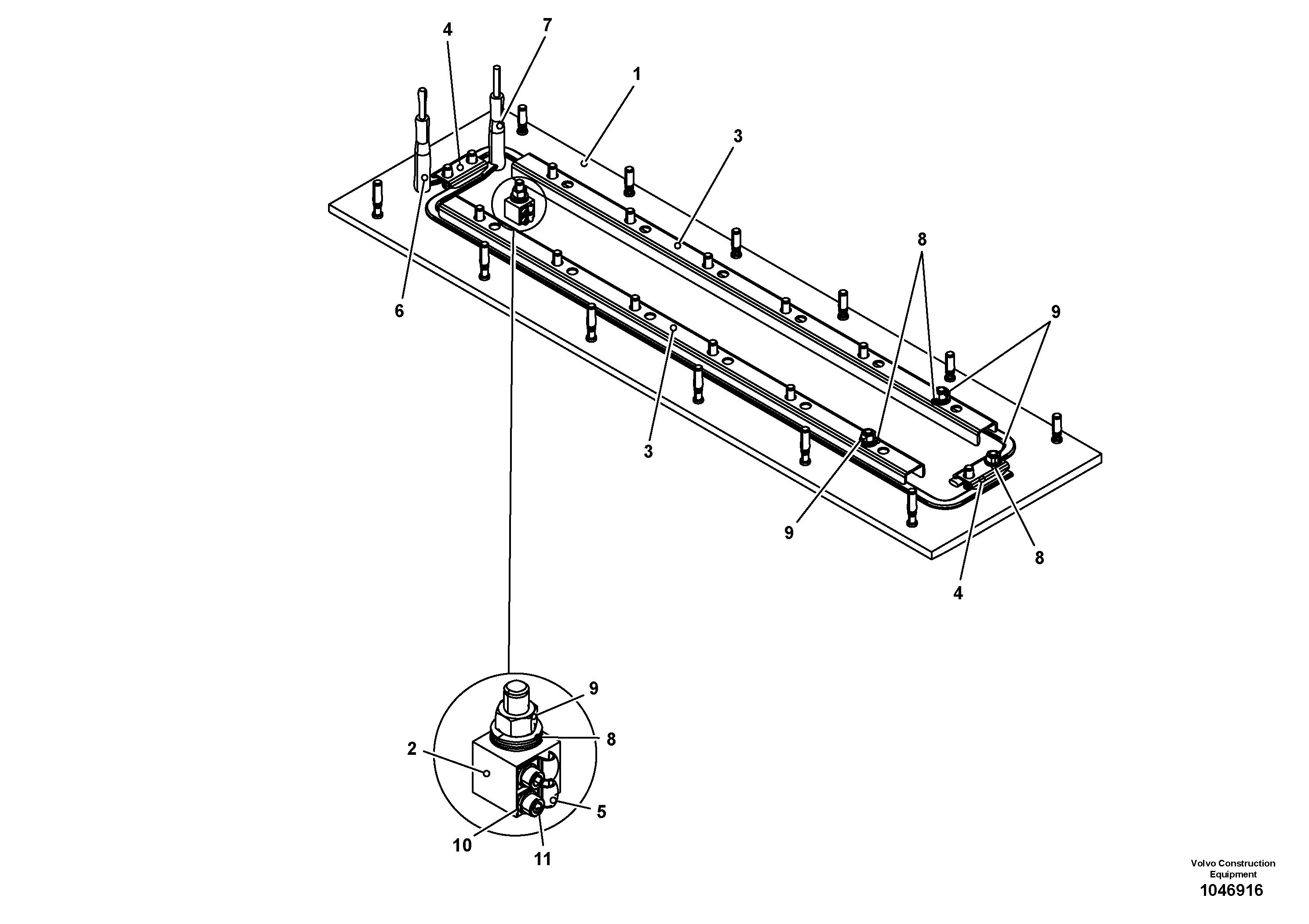 Схема запчастей Volvo ABG5820 - 76591 Heated base plate for extendable screed VB-T 78 ETC ATT. SCREEDS 2,5 - 7,5M ABG5820