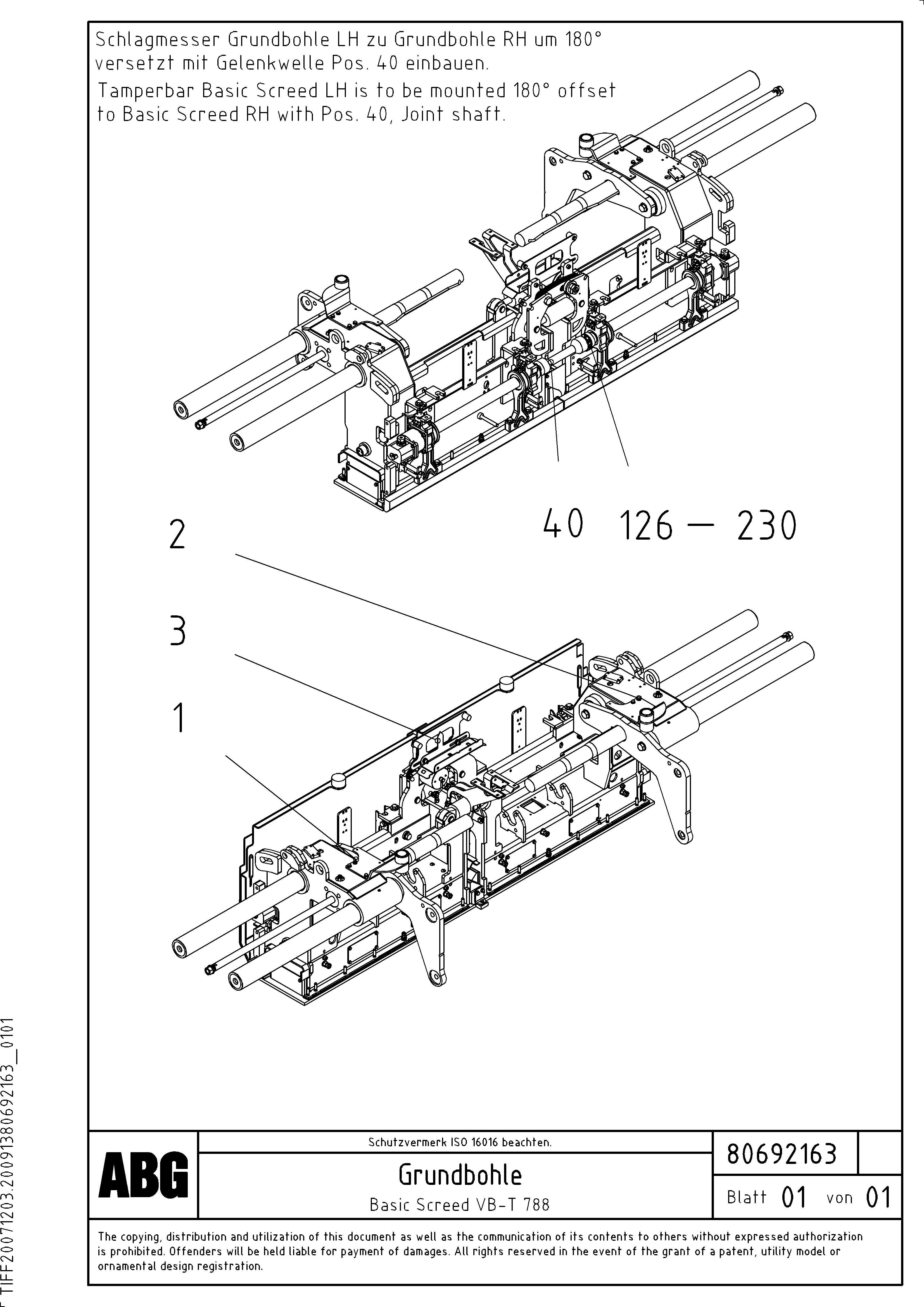 Схема запчастей Volvo ABG5820 - 76110 Basic screed VB-T 78 GTC ATT. SCREEDS 2,5 - 8,0M ABG5820