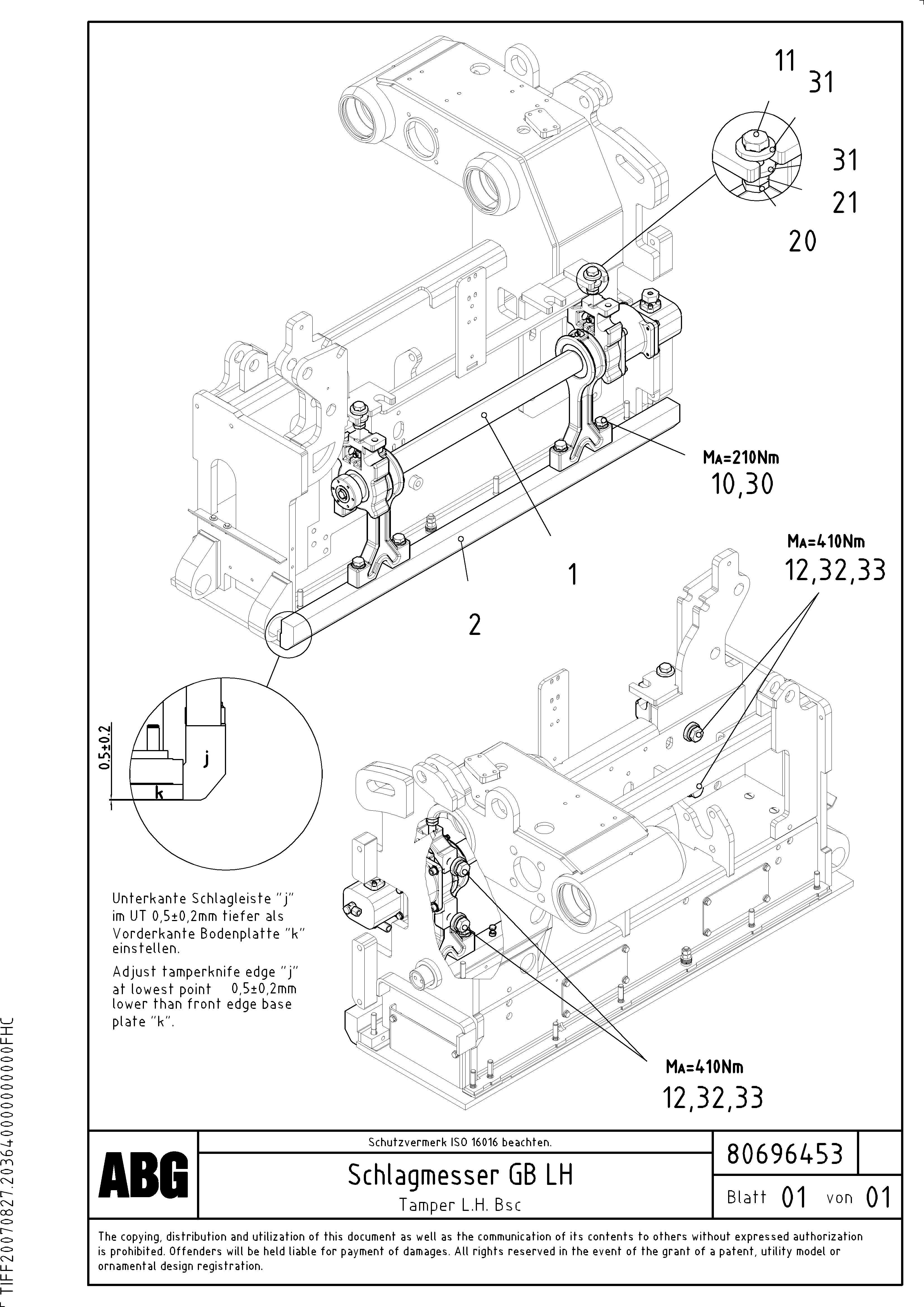 Схема запчастей Volvo ABG5820 - 62965 Tamper for basic screed VB-T 78 GTC ATT. SCREEDS 2,5 - 8,0M ABG5820
