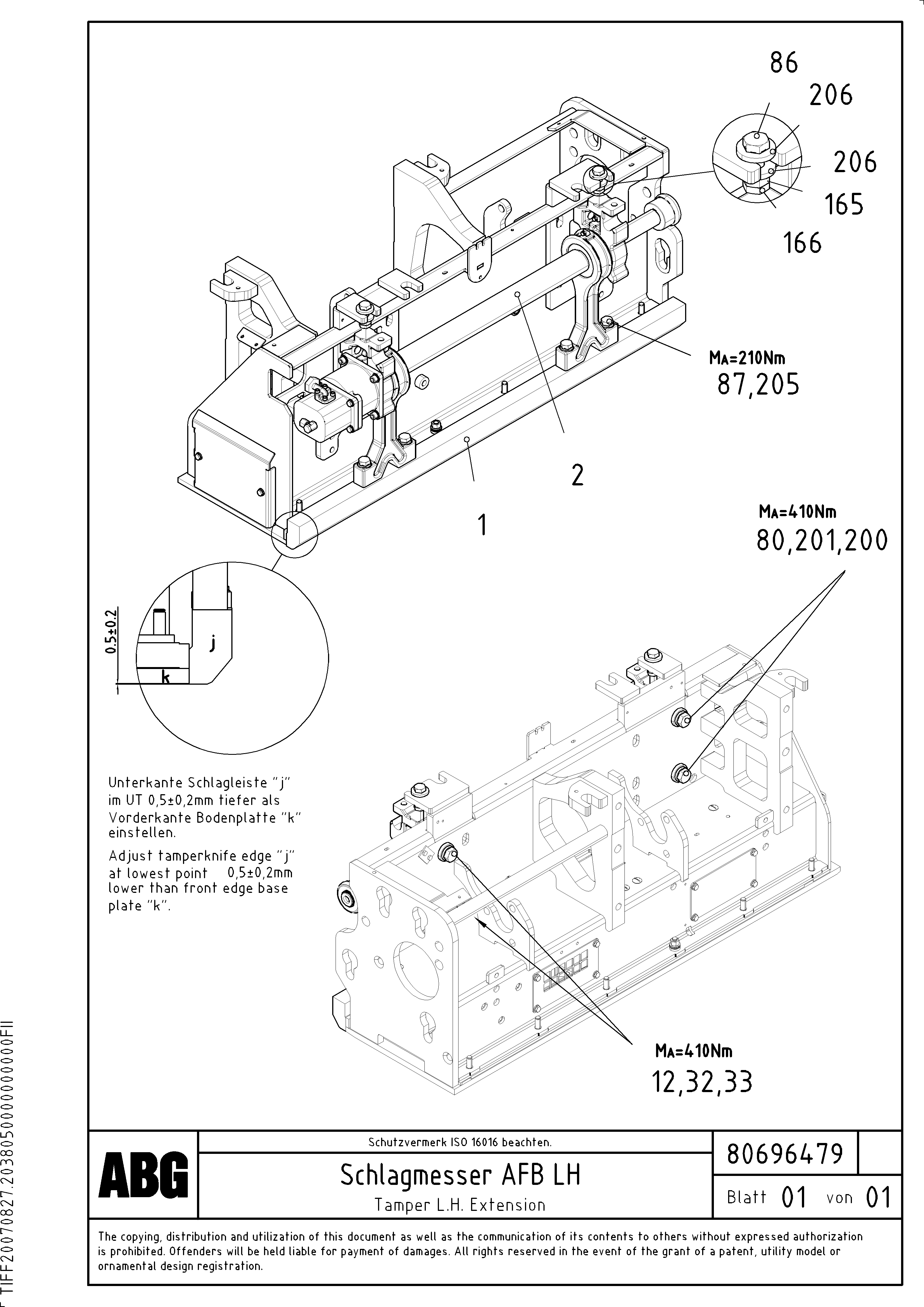 Схема запчастей Volvo ABG5820 - 62969 Tamper for extendable screed VB-T 78 GTC ATT. SCREEDS 2,5 - 8,0M ABG5820