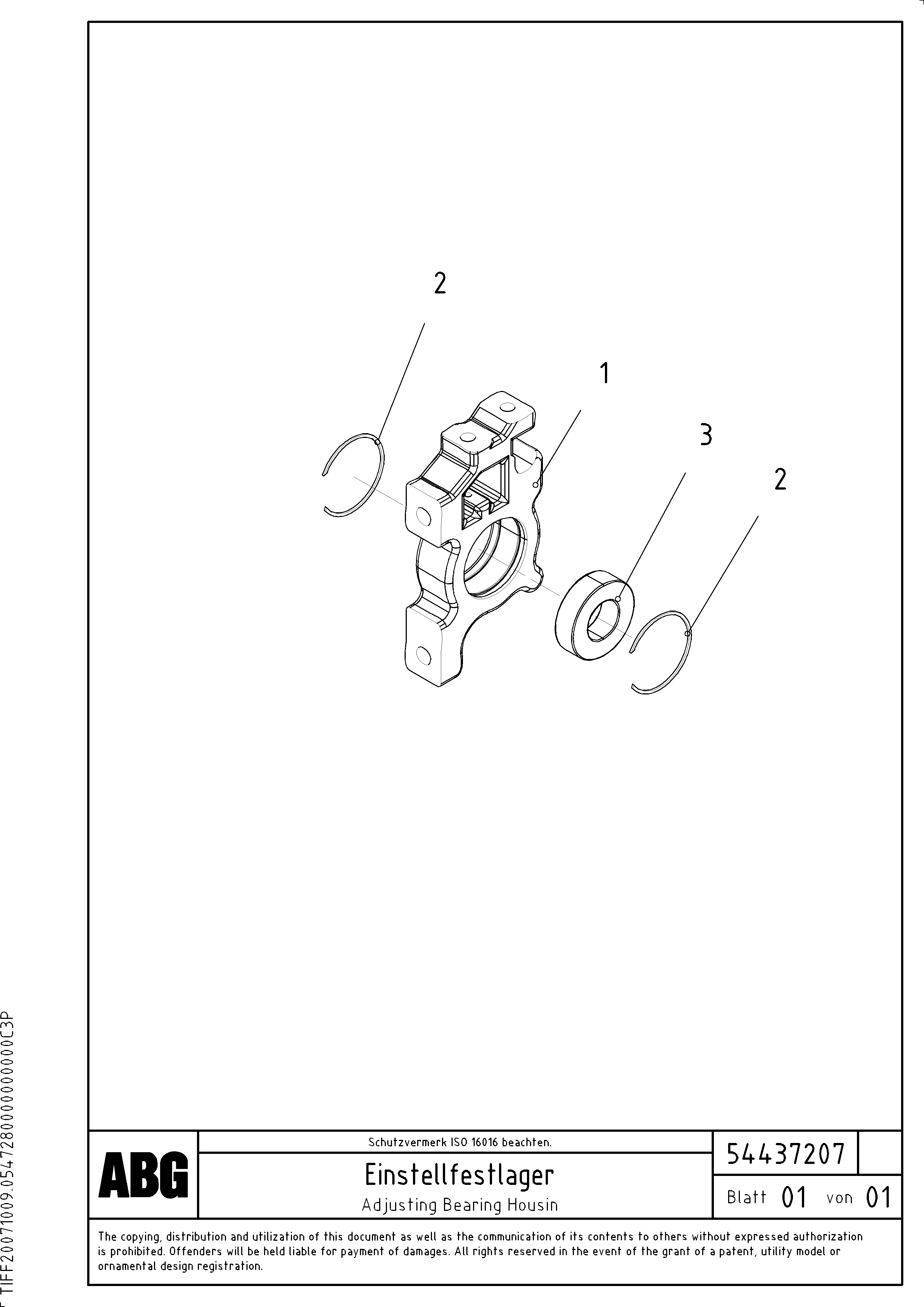 Схема запчастей Volvo ABG5820 - 68977 Adjusting bearing housing for extension VB-T 78 ETC ATT. SCREEDS 2,5 - 7,5M ABG5820