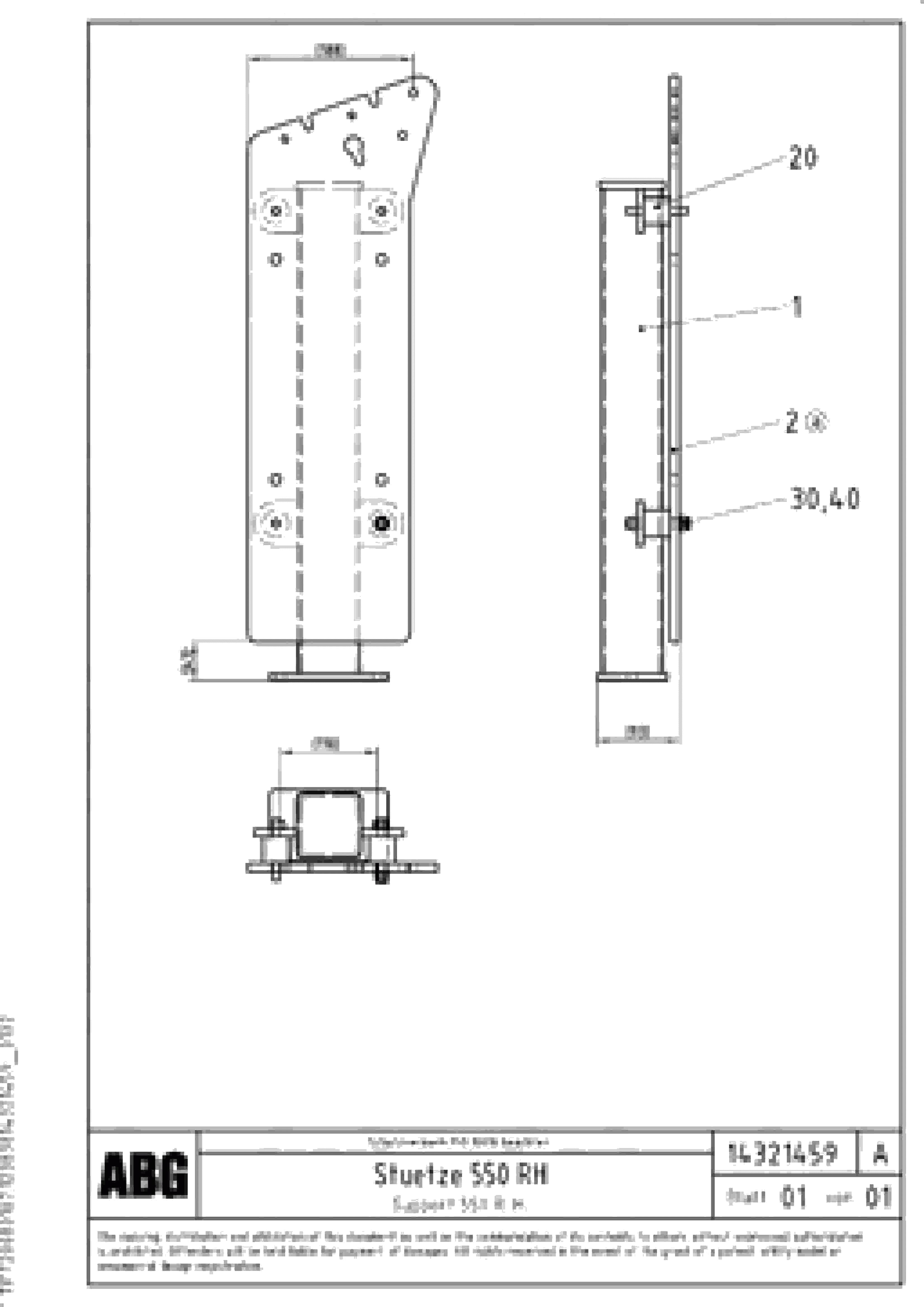 Схема запчастей Volvo ABG5820 - 63136 Support 550 for the external control panel, EPM VB-T 78 GTC ATT. SCREEDS 2,5 - 8,0M ABG5820