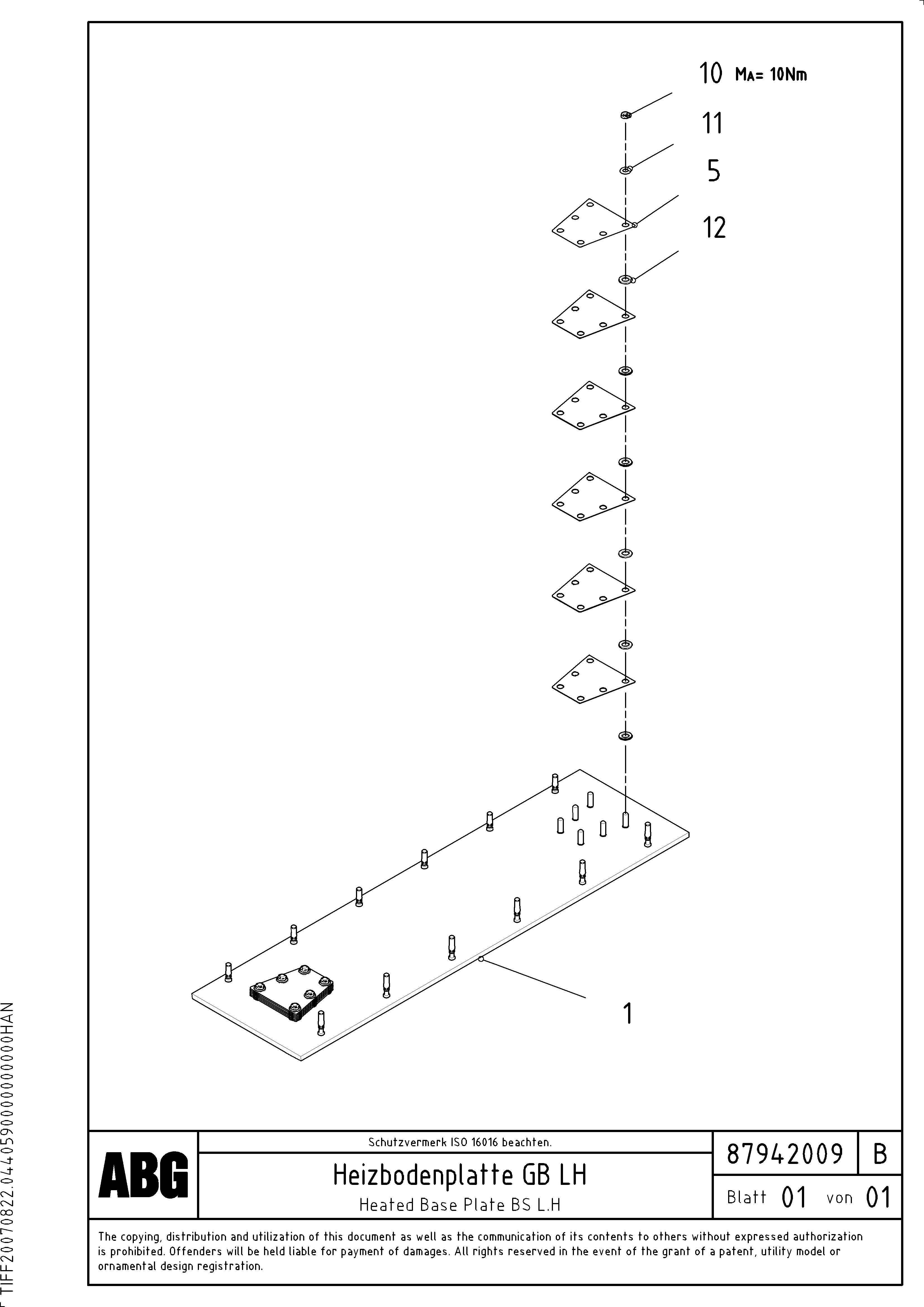 Схема запчастей Volvo ABG5820 - 63149 Heated screed plate for basic screed VB-T 78 GTC ATT. SCREEDS 2,5 - 8,0M ABG5820