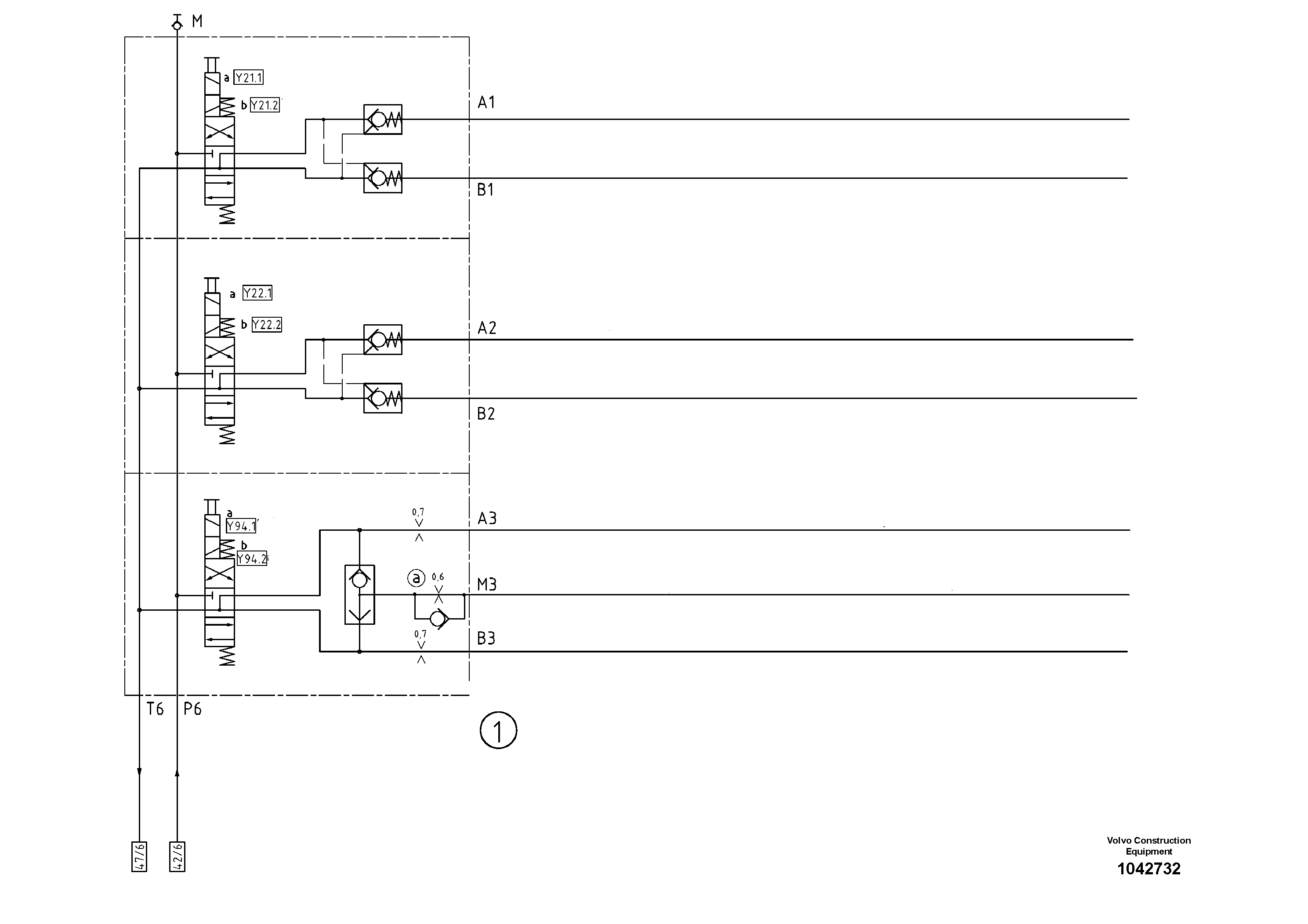 Схема запчастей Volvo ABG6820 - 50062 Hydraulics vario and crown ABG6820 S/N 20836 -