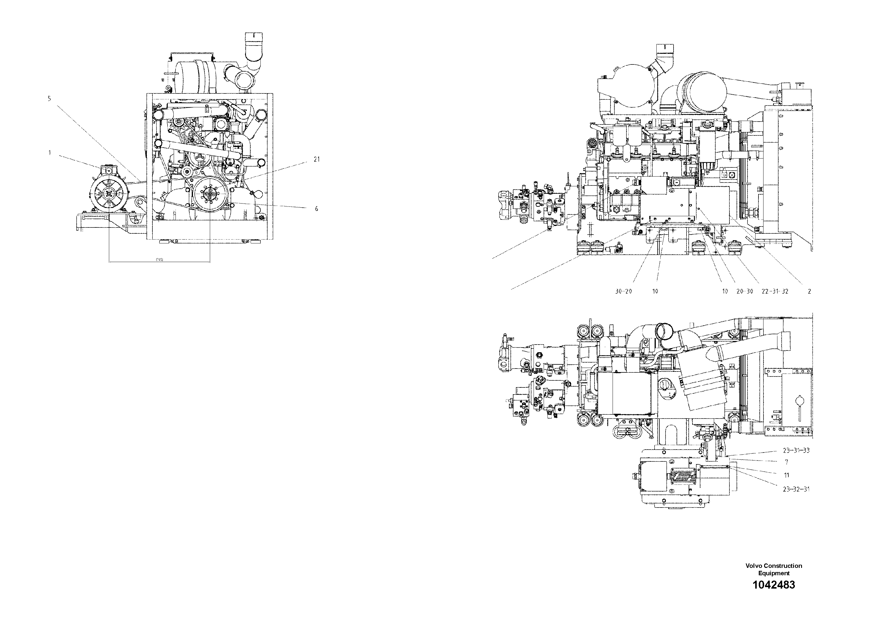 Схема запчастей Volvo ABG6820 - 56315 Alternator-mounting on Engine ABG6820 S/N 20836 -