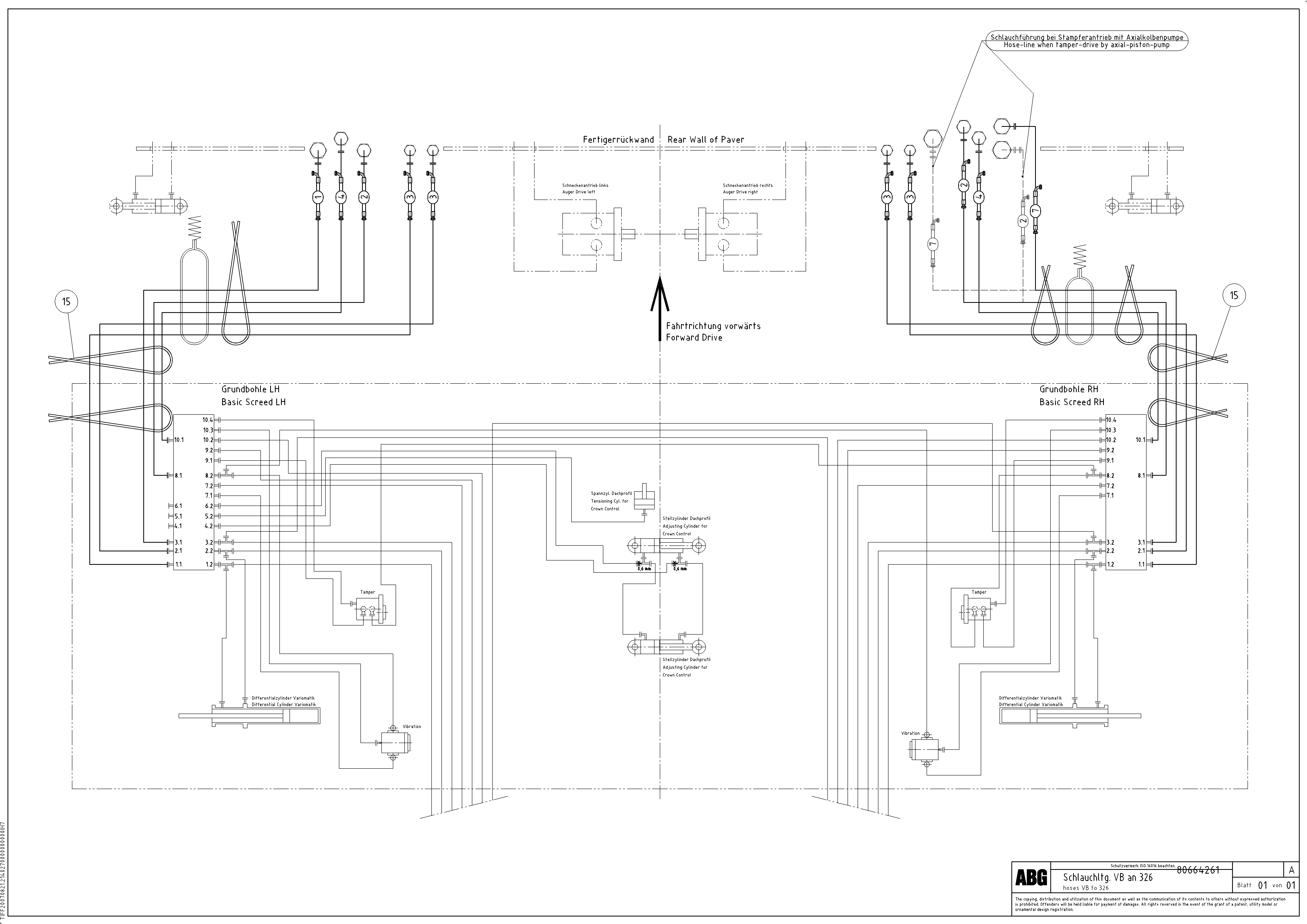 Схема запчастей Volvo ABG6820 - 46599 Hose lines from paver to connection block VB 78 ETC ATT. SCREED 2,5 - 9,0 M ABG5820/6820/7820/7820B