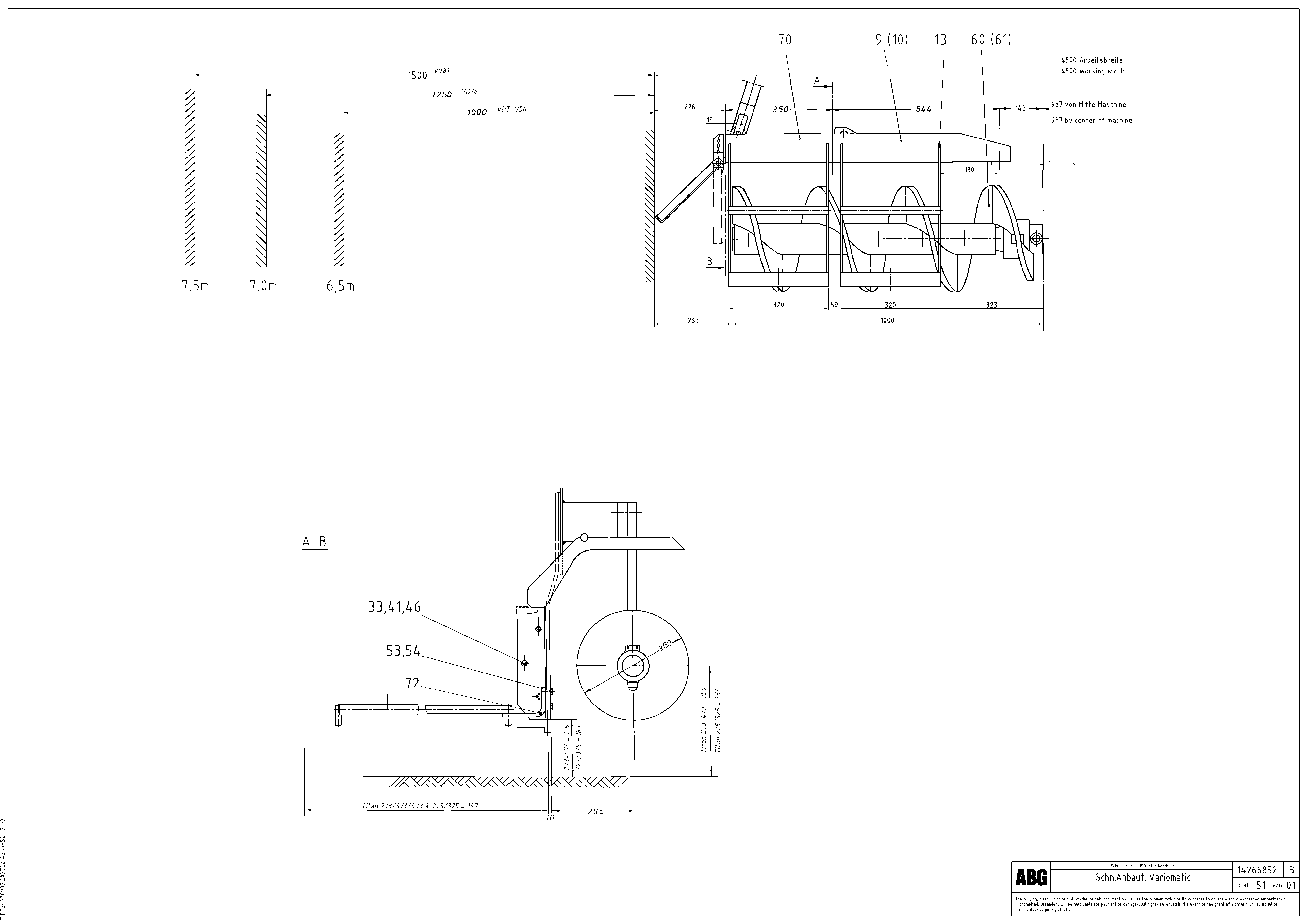 Схема запчастей Volvo ABG6820 - 76759 Auger extension, Variomatic VB 88 ETC ATT. SCREED 3,0 - 10,0M ABG6820, ABG7820/ABG7820B