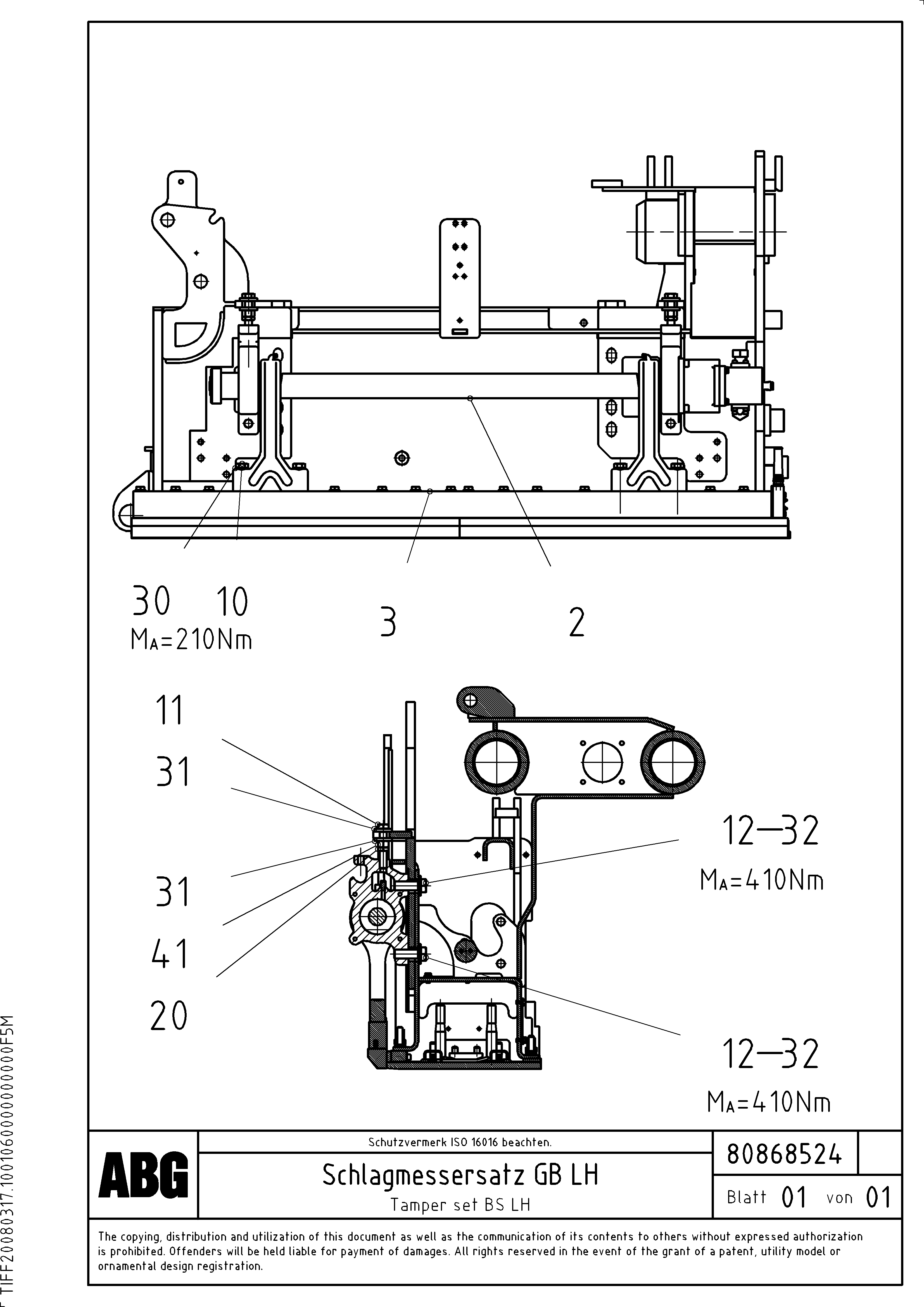 Схема запчастей Volvo ABG6820 - 73761 Tamper set for basic screed VB 88 ETC ATT. SCREED 3,0 - 10,0M ABG6820, ABG7820/ABG7820B