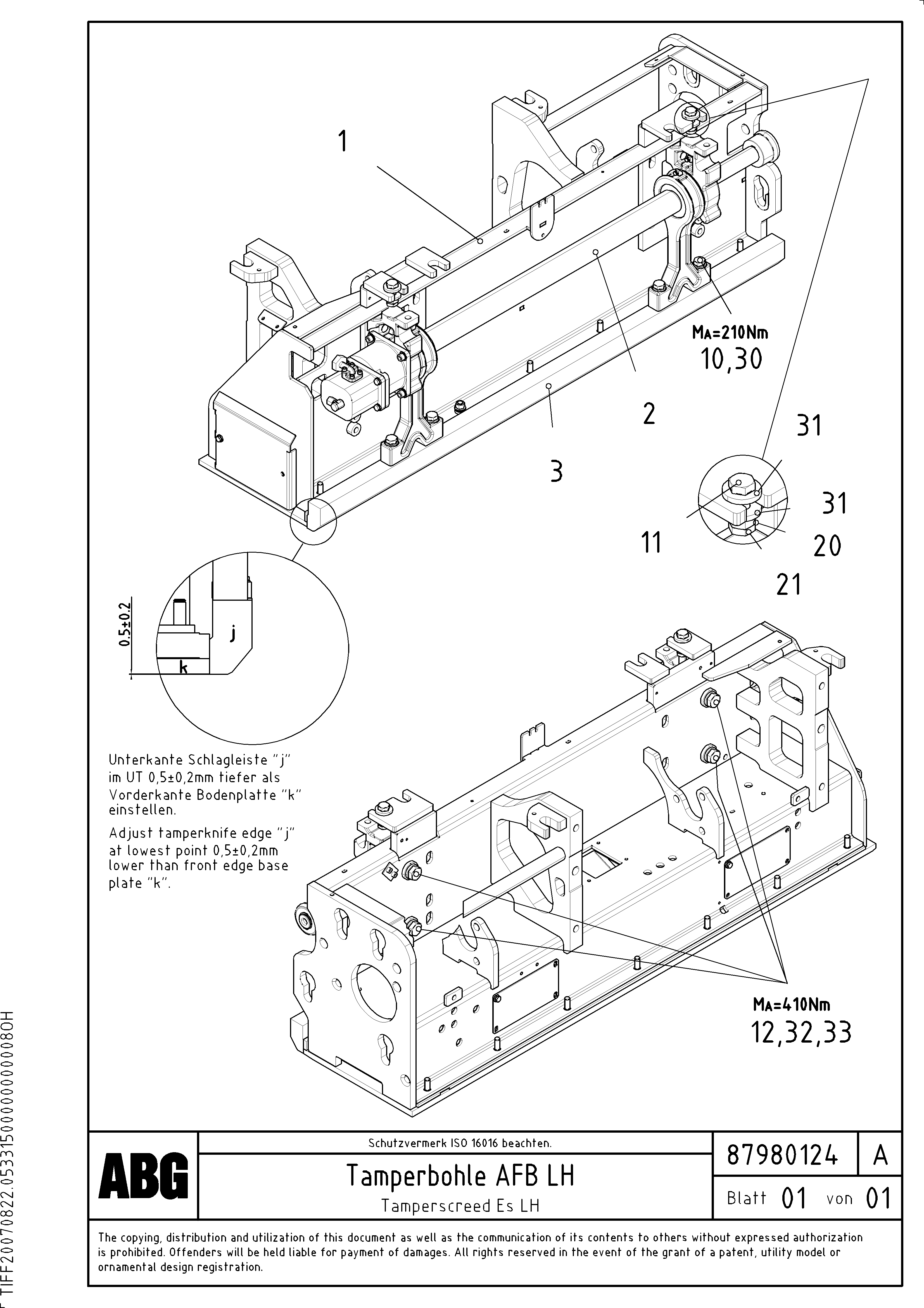 Схема запчастей Volvo ABG6820 - 75390 Tamper screed for extension VB 88 GTC ATT. SCREEDS 3,0 -10,0M ABG6820, ABG7820/ABG7820B