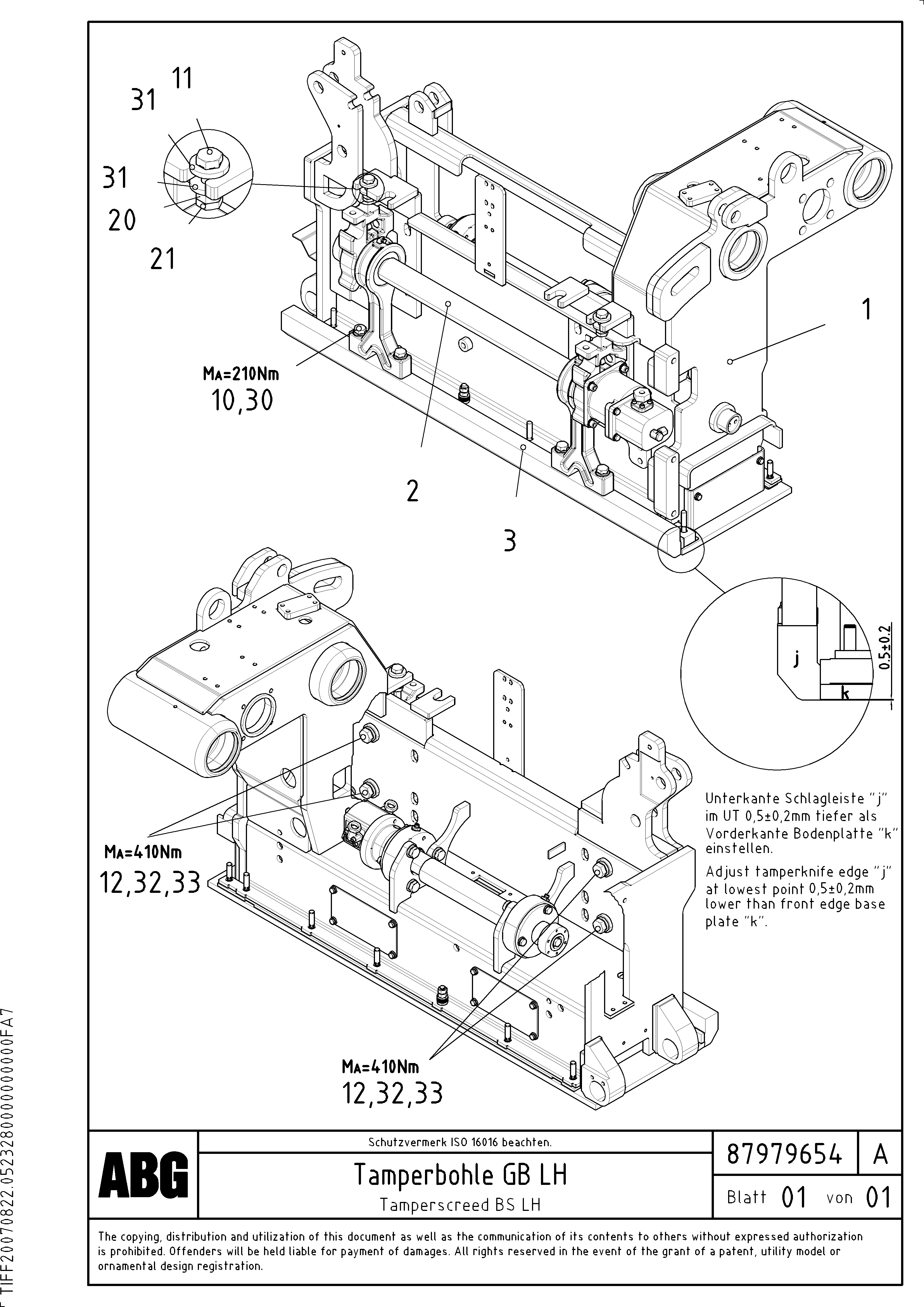 Схема запчастей Volvo ABG6820 - 77498 Vib.-tamperscreed Basic screed VB 78 GTC ATT. SCREEDS 2,5 - 9,0M ABG5820/6820/7820/7820B