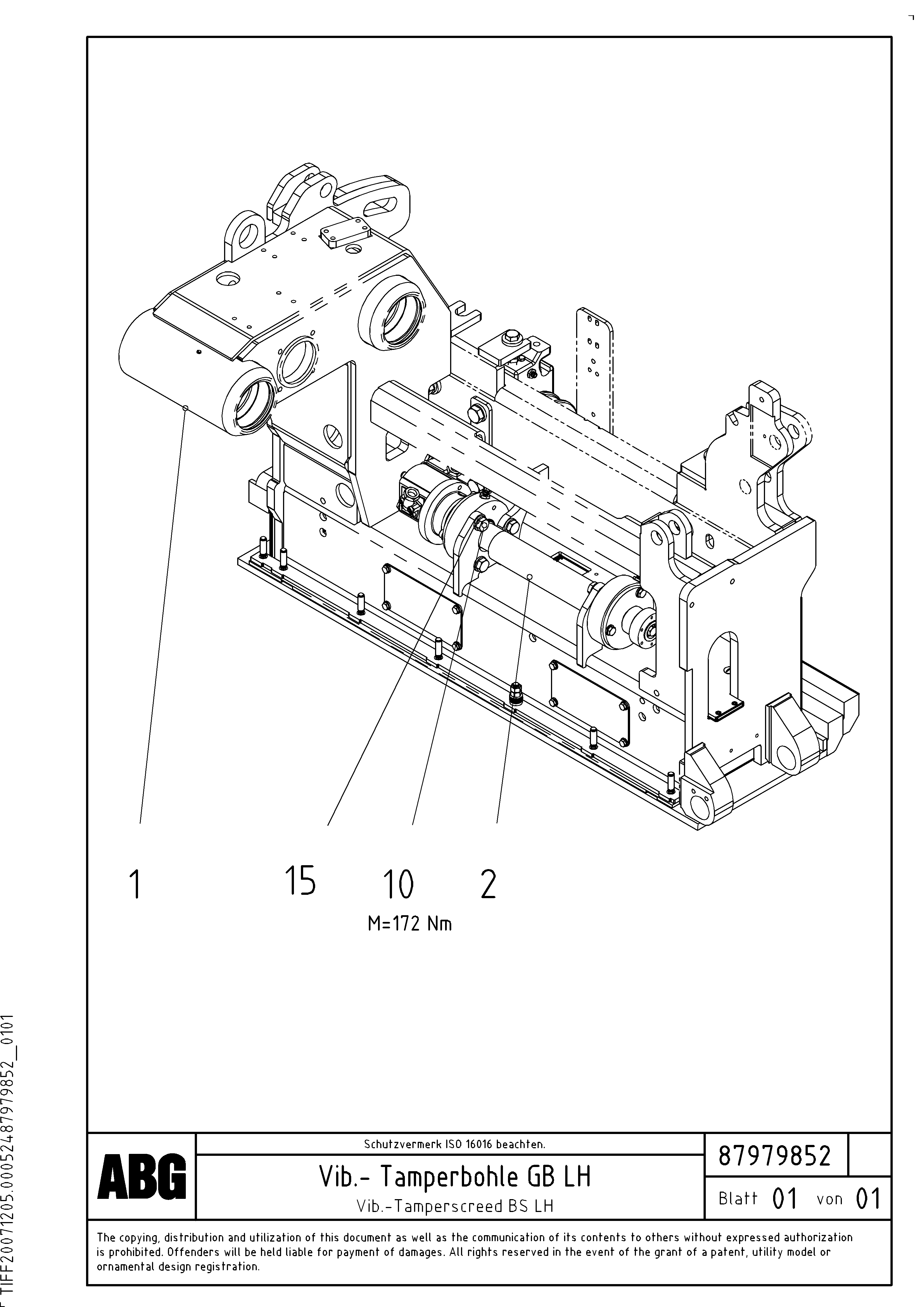 Схема запчастей Volvo ABG6820 - 60128 Vib.-tamperscreed for basic screed VDT-V 78 GTC ATT. SCREEDS 2,5 - 9,0M ABG6820,ABG7820,ABG7820B