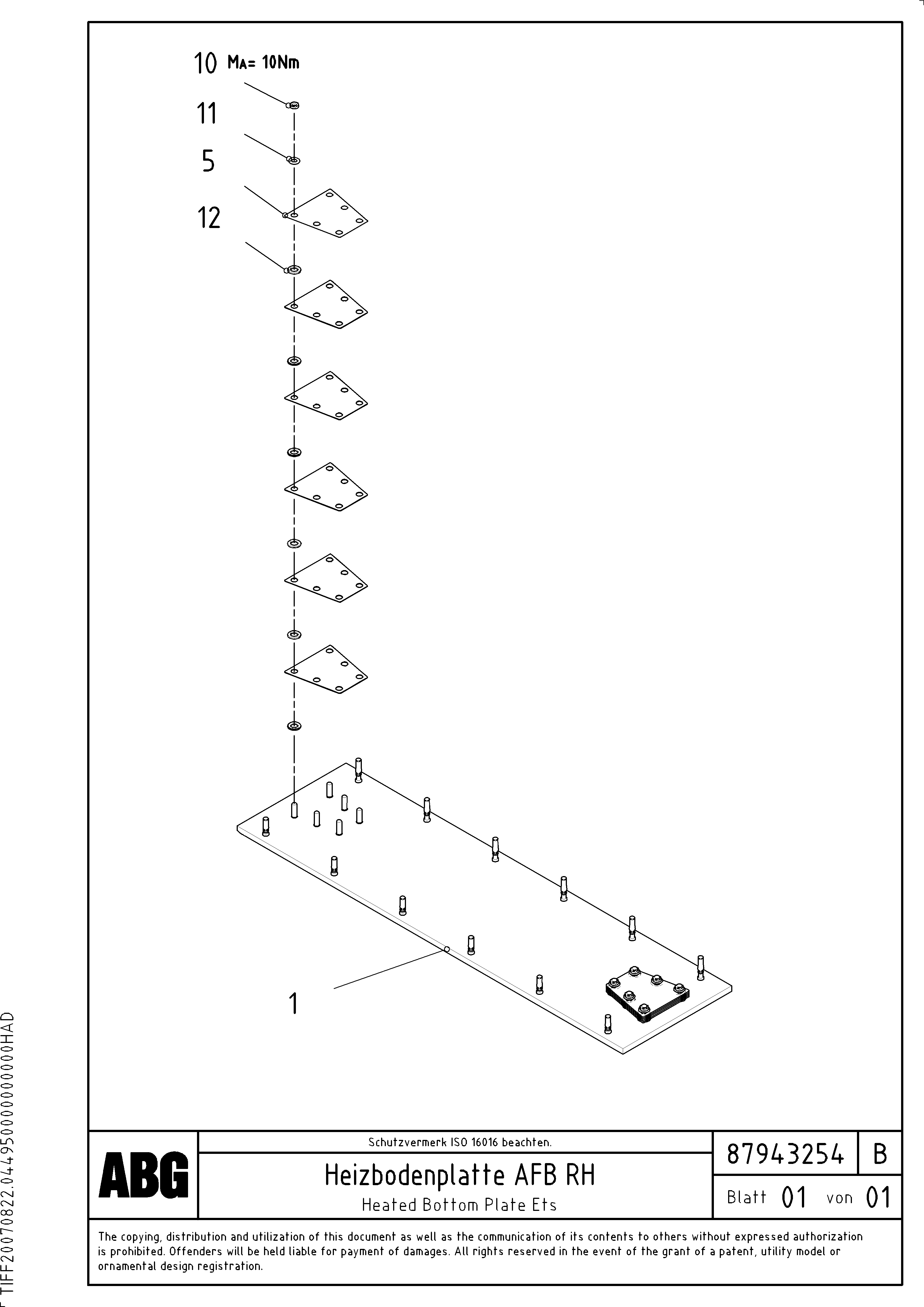 Схема запчастей Volvo ABG6820 - 71495 Heated base plate for extendable screed VDT-V 78 GTC ATT. SCREEDS 2,5 - 9,0M ABG6820,ABG7820,ABG7820B