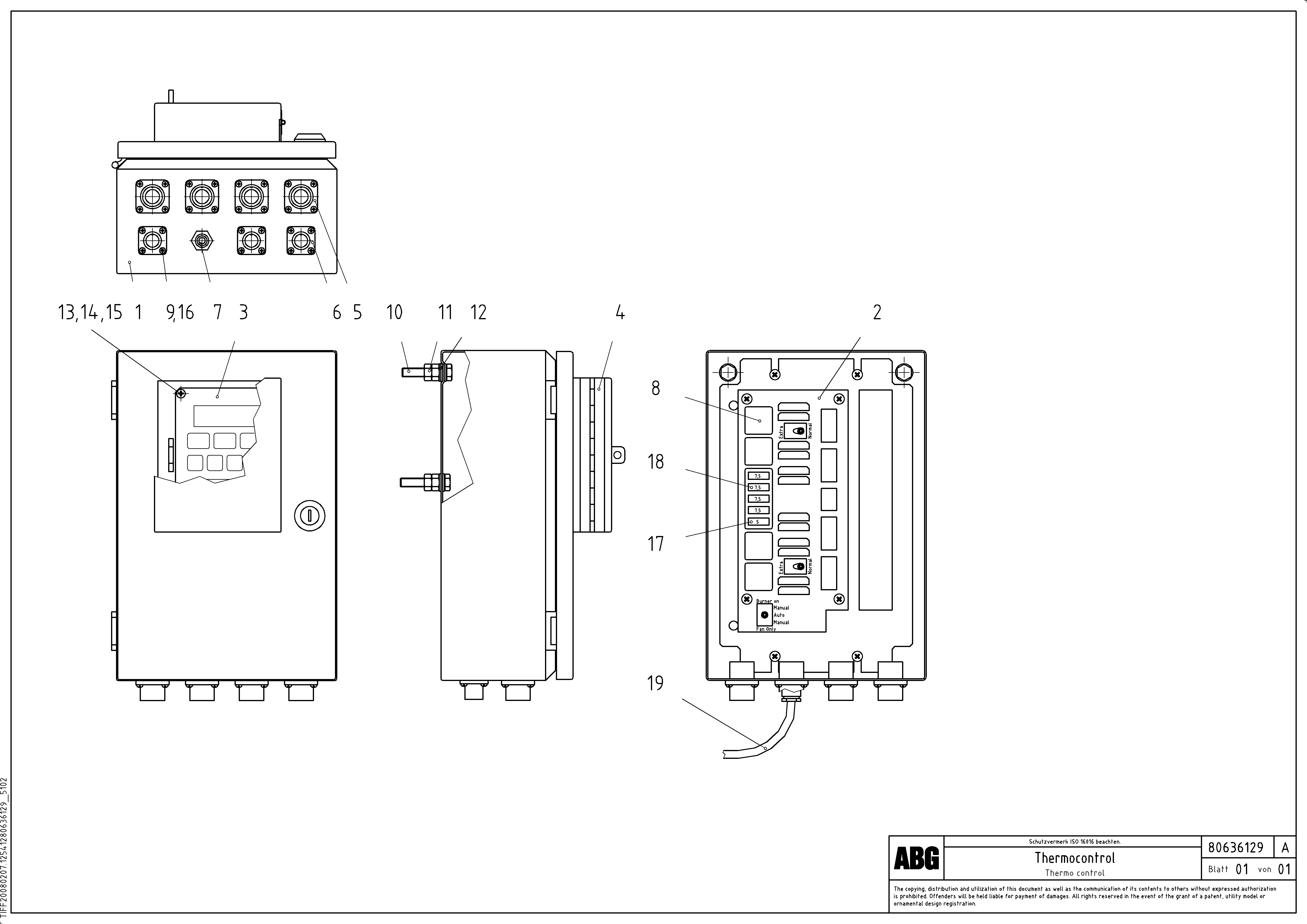 Схема запчастей Volvo ABG6820 - 70056 Thermo control VDT-V 78 GTC ATT. SCREEDS 2,5 - 9,0M ABG6820,ABG7820,ABG7820B