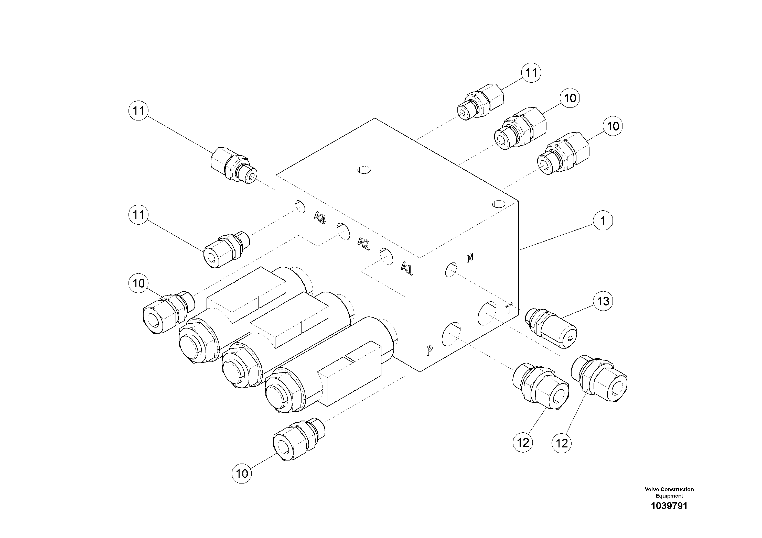 Схема запчастей Volvo ABG6820 - 69646 Valve block compl. with fittings for hydraulic crown adjustment VB-T 78 ETC ATT. SCREEDS 2,5 - 8,0M ABG6820