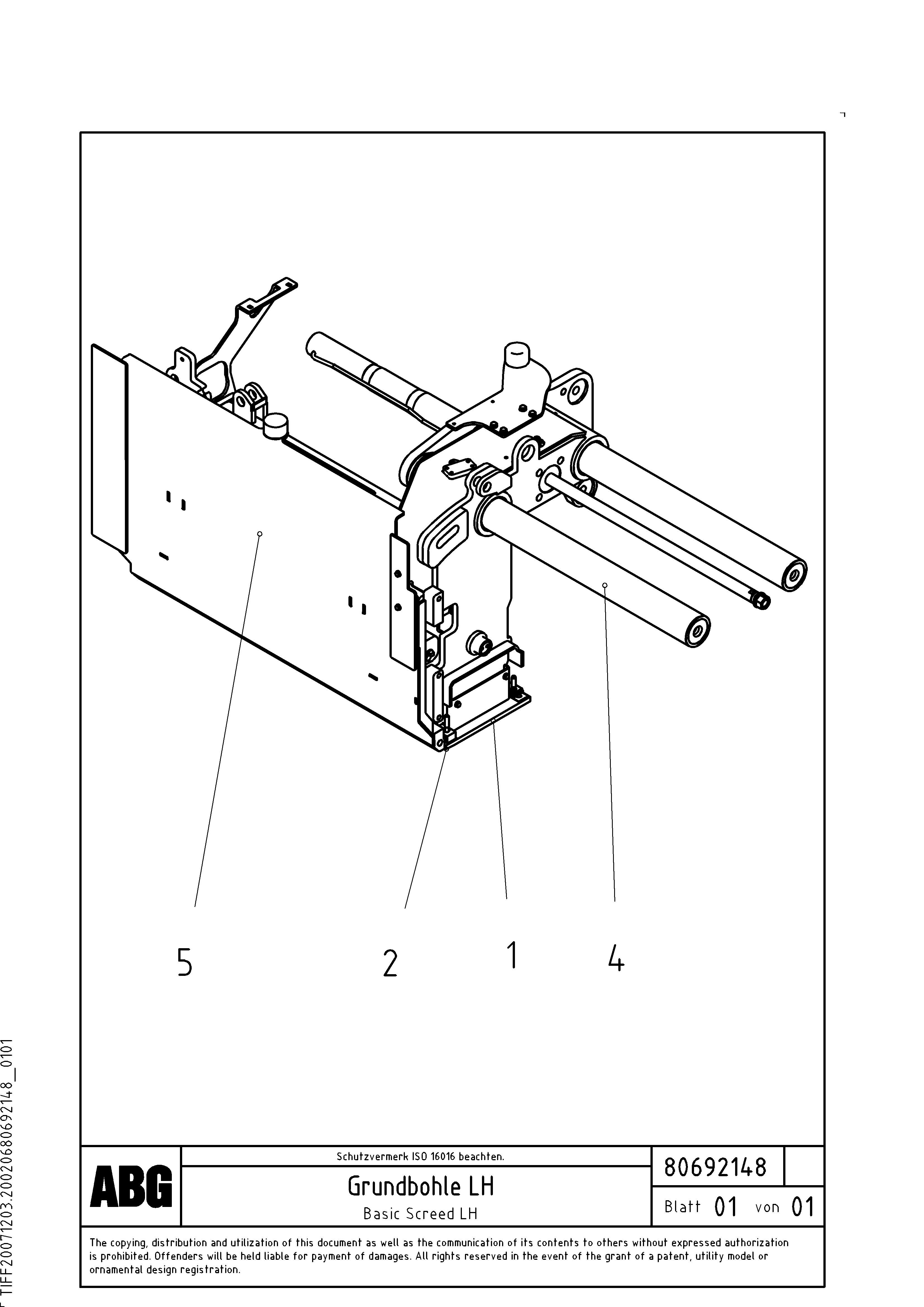 Схема запчастей Volvo ABG6820 - 69649 Basic screed VB-T 78 ETC ATT. SCREEDS 2,5 - 8,0M ABG6820