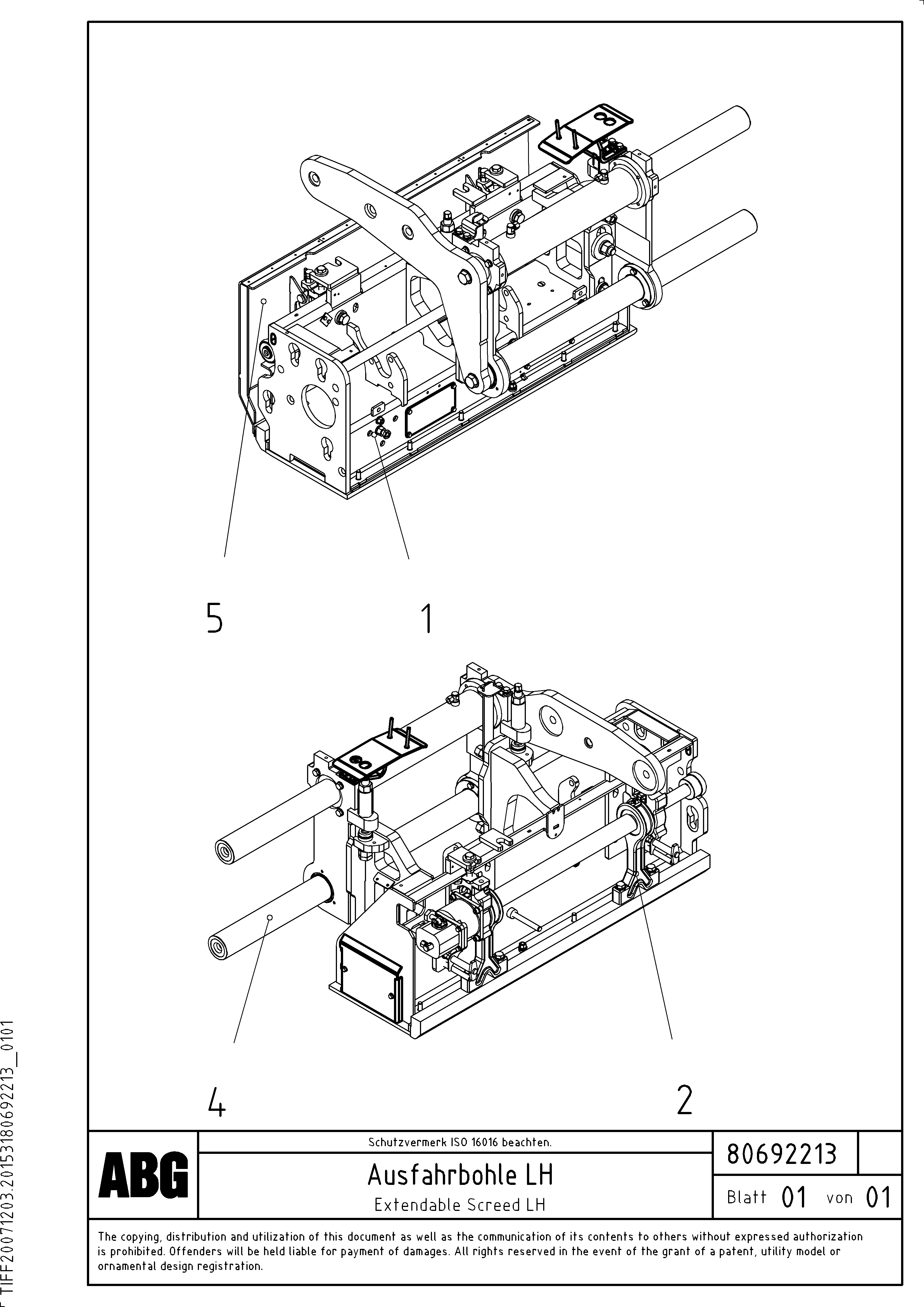 Схема запчастей Volvo ABG6820 - 66530 Extendable screed VB-T 78 GTC ATT. SCREEDS 2,5 - 8,0M ABG6820