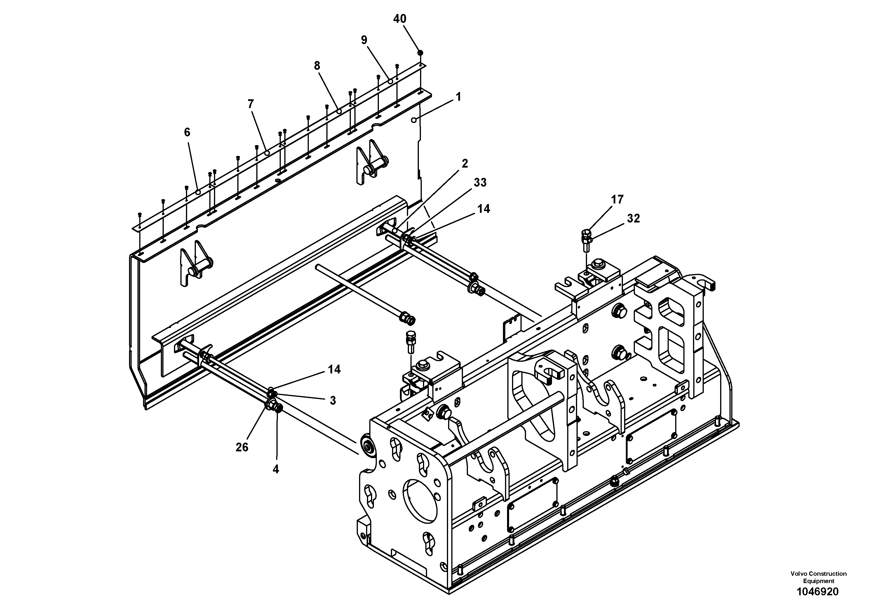 Схема запчастей Volvo ABG6820 - 71154 Deflector plate for extandable screed VB-T 78 ETC ATT. SCREEDS 2,5 - 8,0M ABG6820