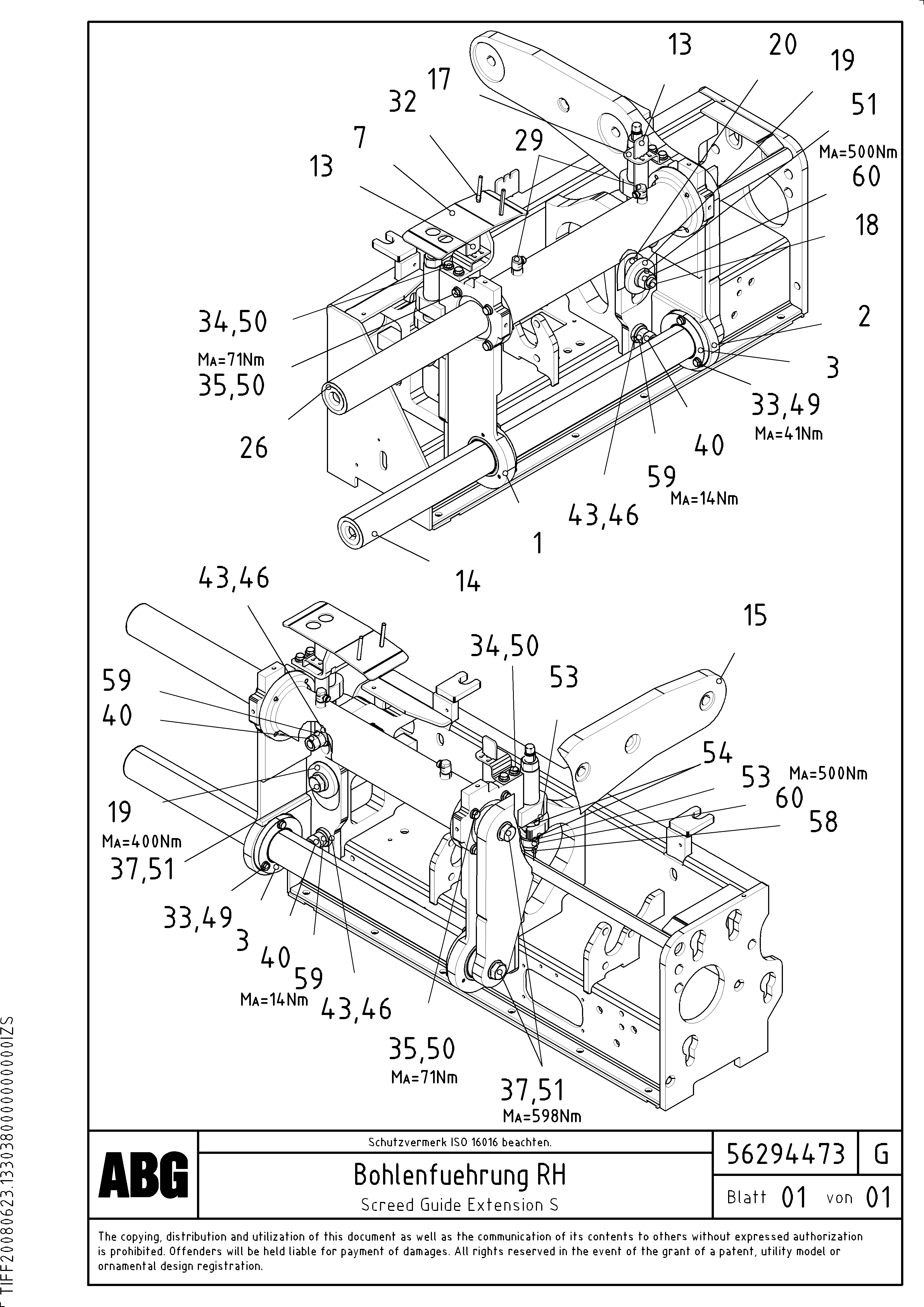 Схема запчастей Volvo ABG6820 - 71155 Screed guide for extension VB-T 78 ETC ATT. SCREEDS 2,5 - 8,0M ABG6820