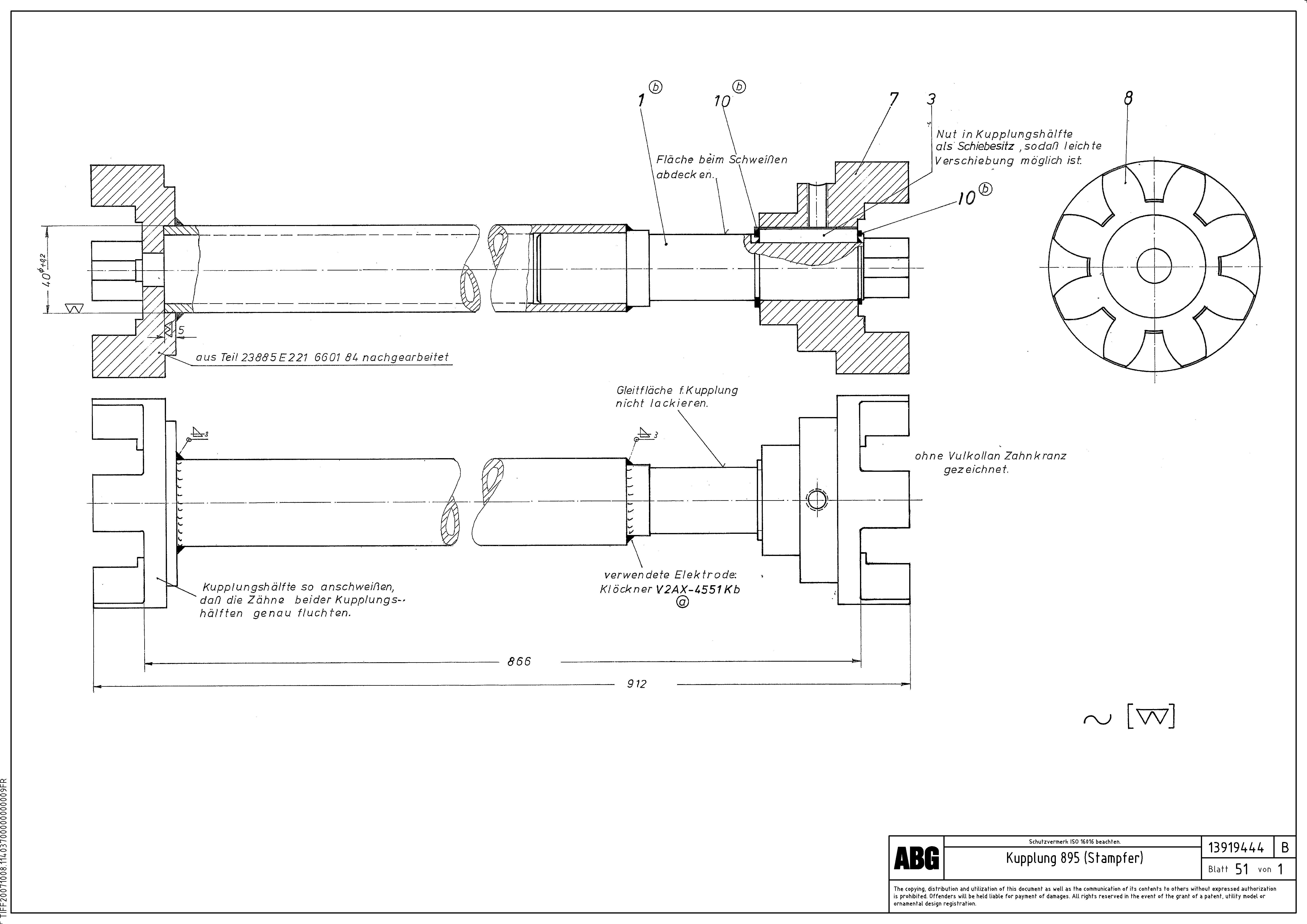 Схема запчастей Volvo ABG6820 - 72392 Coupling for tamper MB 122 ATT. SCREEDS 2,5 - 8,0M ABG6820