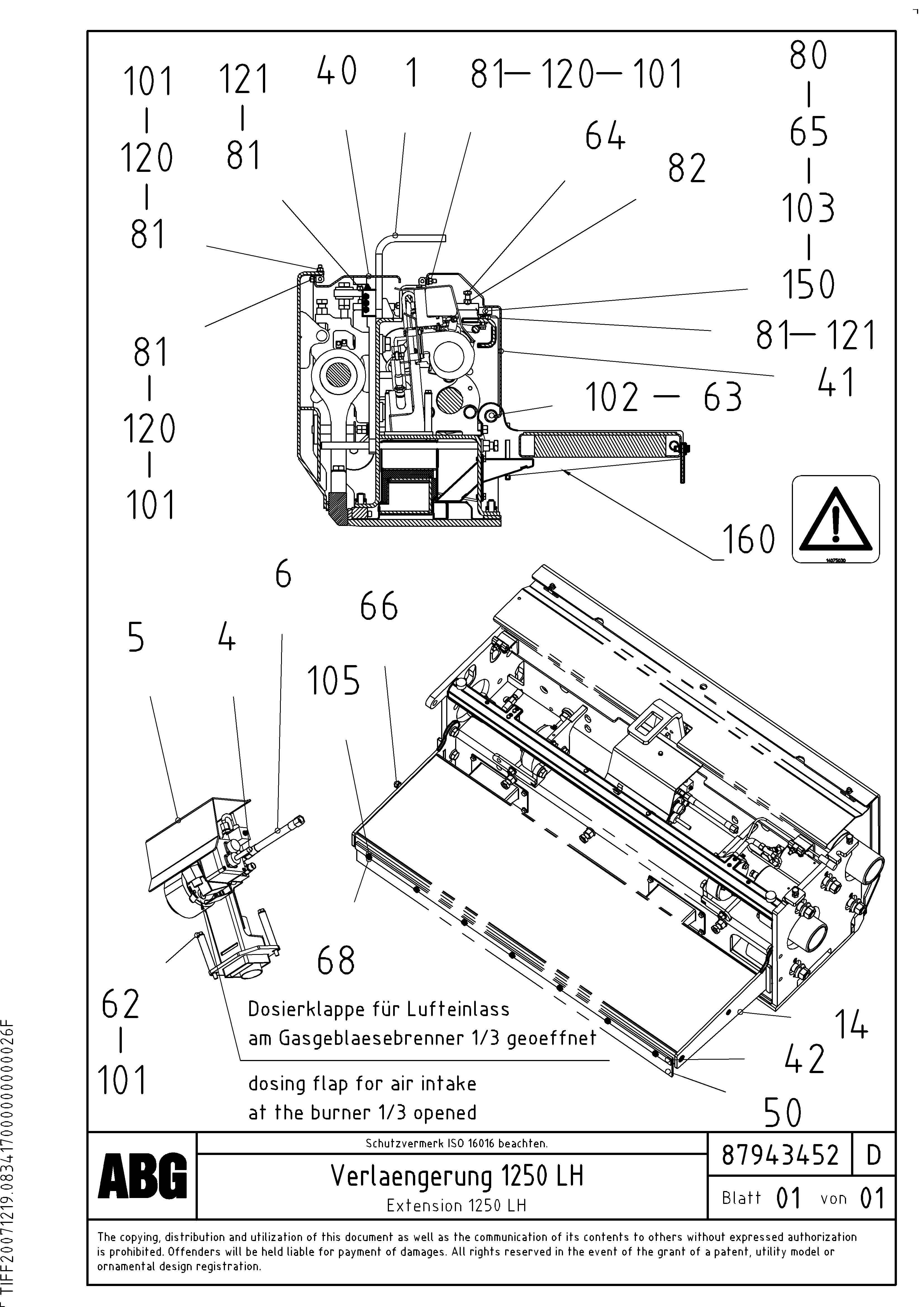 Схема запчастей Volvo ABG6820 - 70676 Extension VB 88 GTC ATT. SCREEDS 3,0 -10,0M ABG6820, ABG7820/ABG7820B