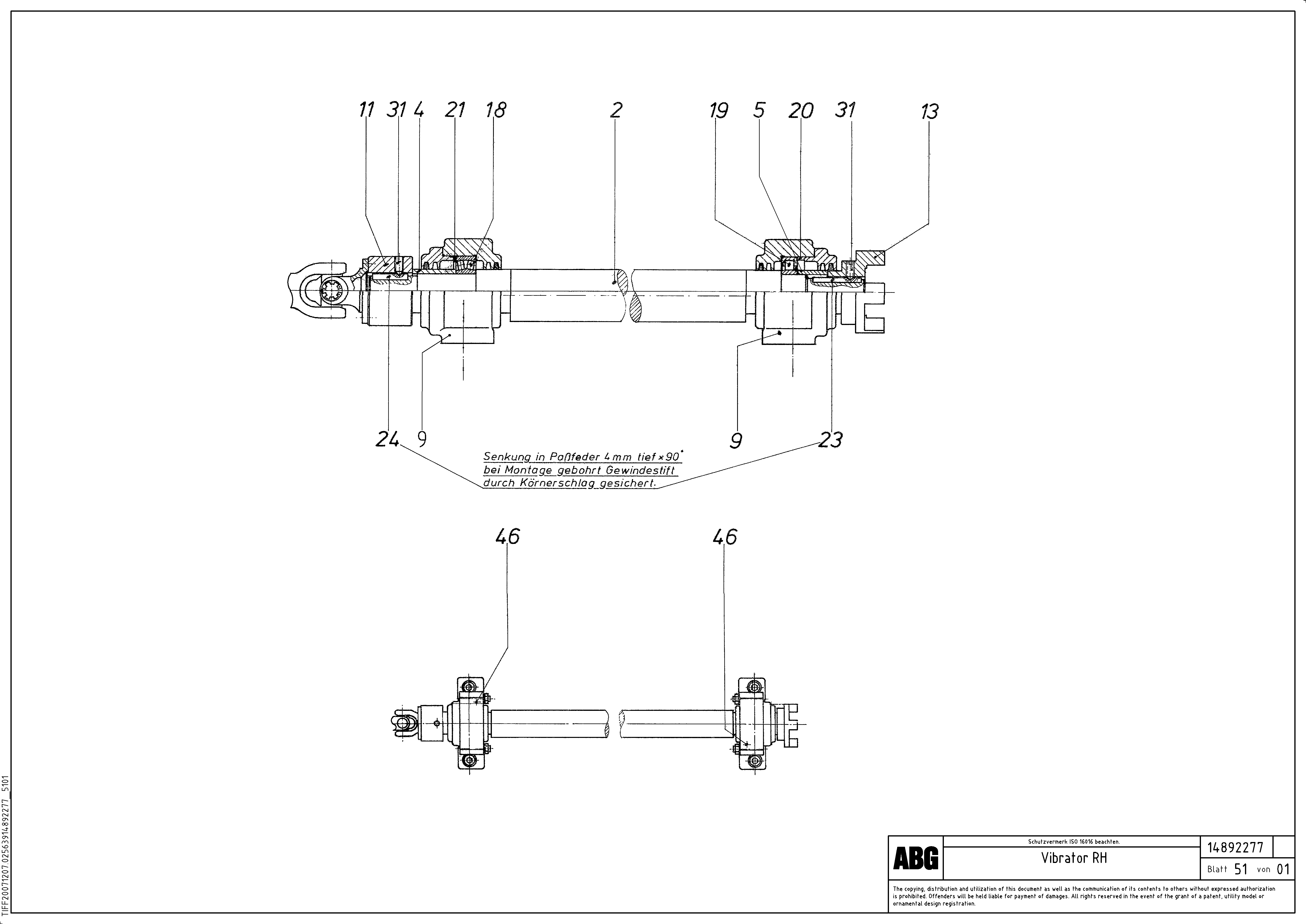 Схема запчастей Volvo ABG6820 - 76590 Vibrator for basic screed MB 122 ATT. SCREEDS 2,5 - 8,0M ABG6820