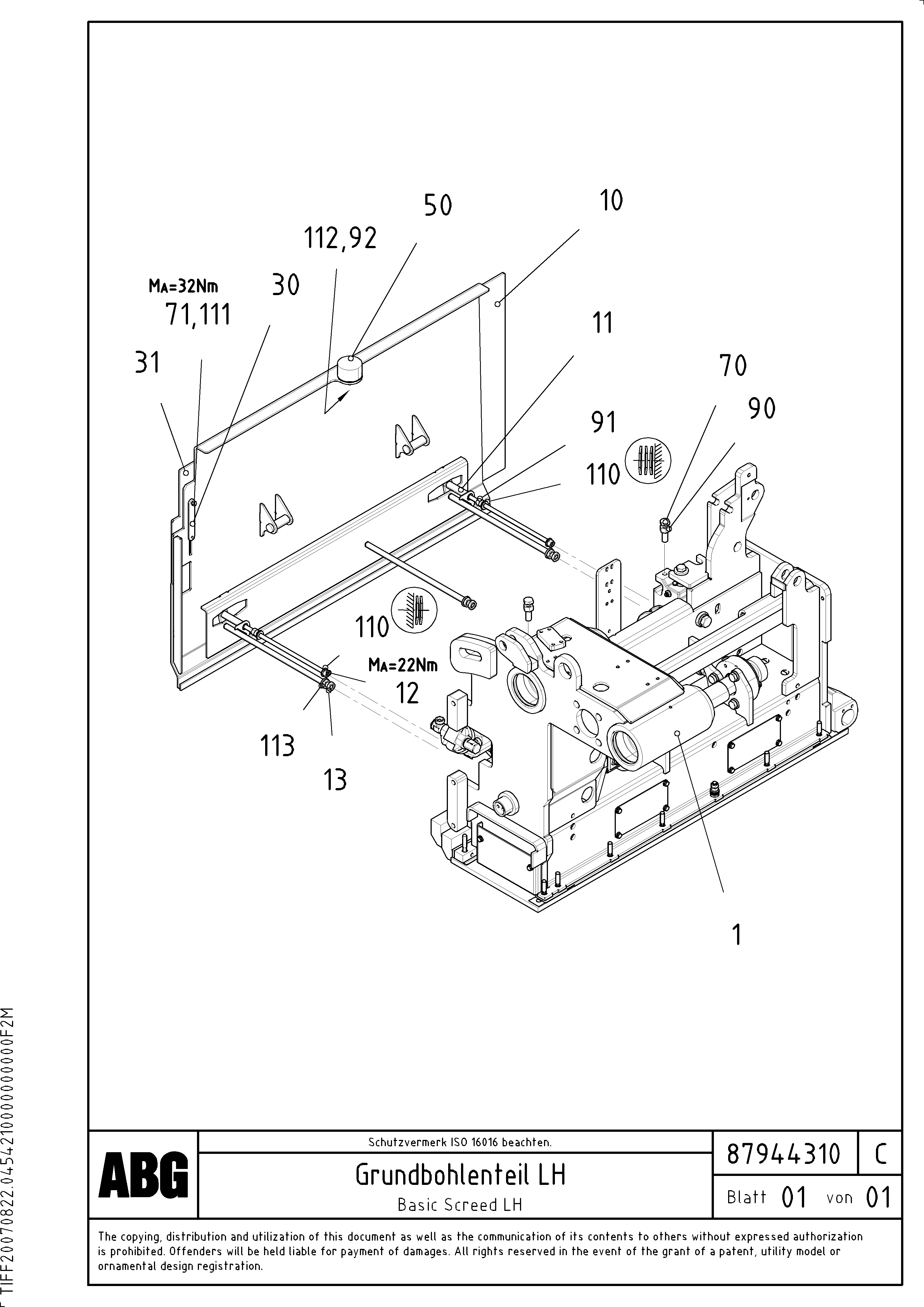 Схема запчастей Volvo ABG6820 - 66126 Deflector plate for basic screed VDT-V 78 GTC ATT. SCREEDS 2,5 - 9,0M ABG6820,ABG7820,ABG7820B