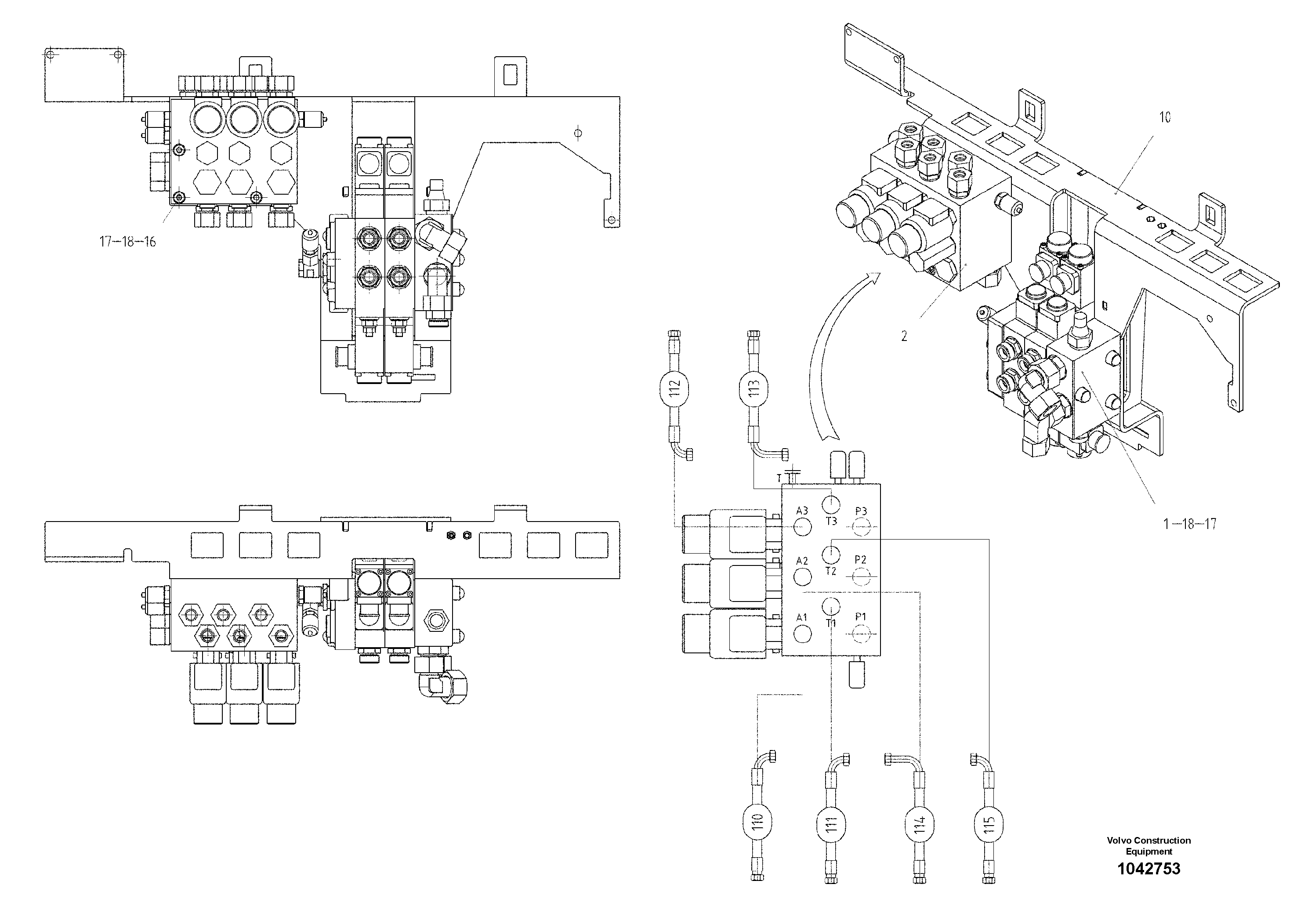Схема запчастей Volvo ABG7820 - 49975 Valve Support ABG7820/ABG7820B ABG7820 S/N 21064-23058 ABG7820B S/N 23059 -