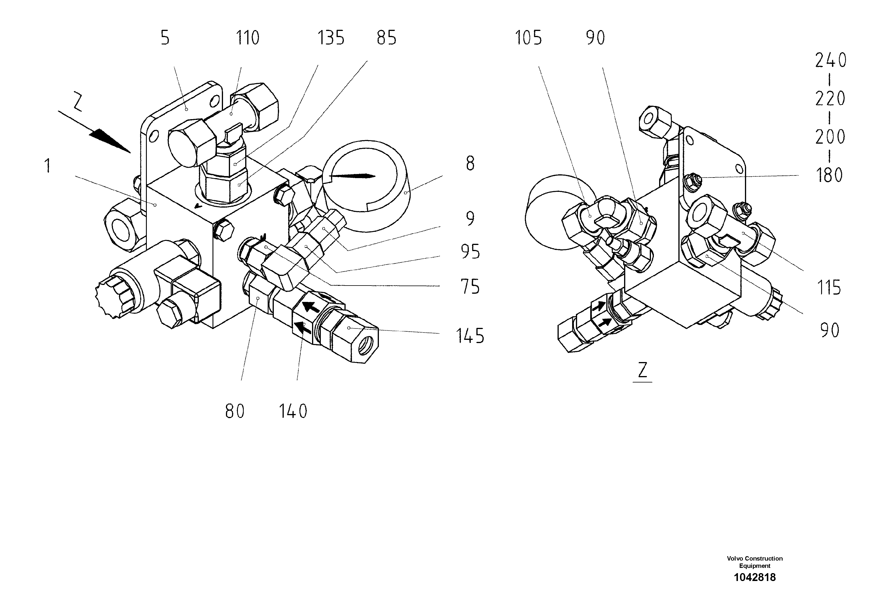 Схема запчастей Volvo ABG7820 - 53418 Pre-assembling Block ABG7820/ABG7820B ABG7820 S/N 21064-23058 ABG7820B S/N 23059 -