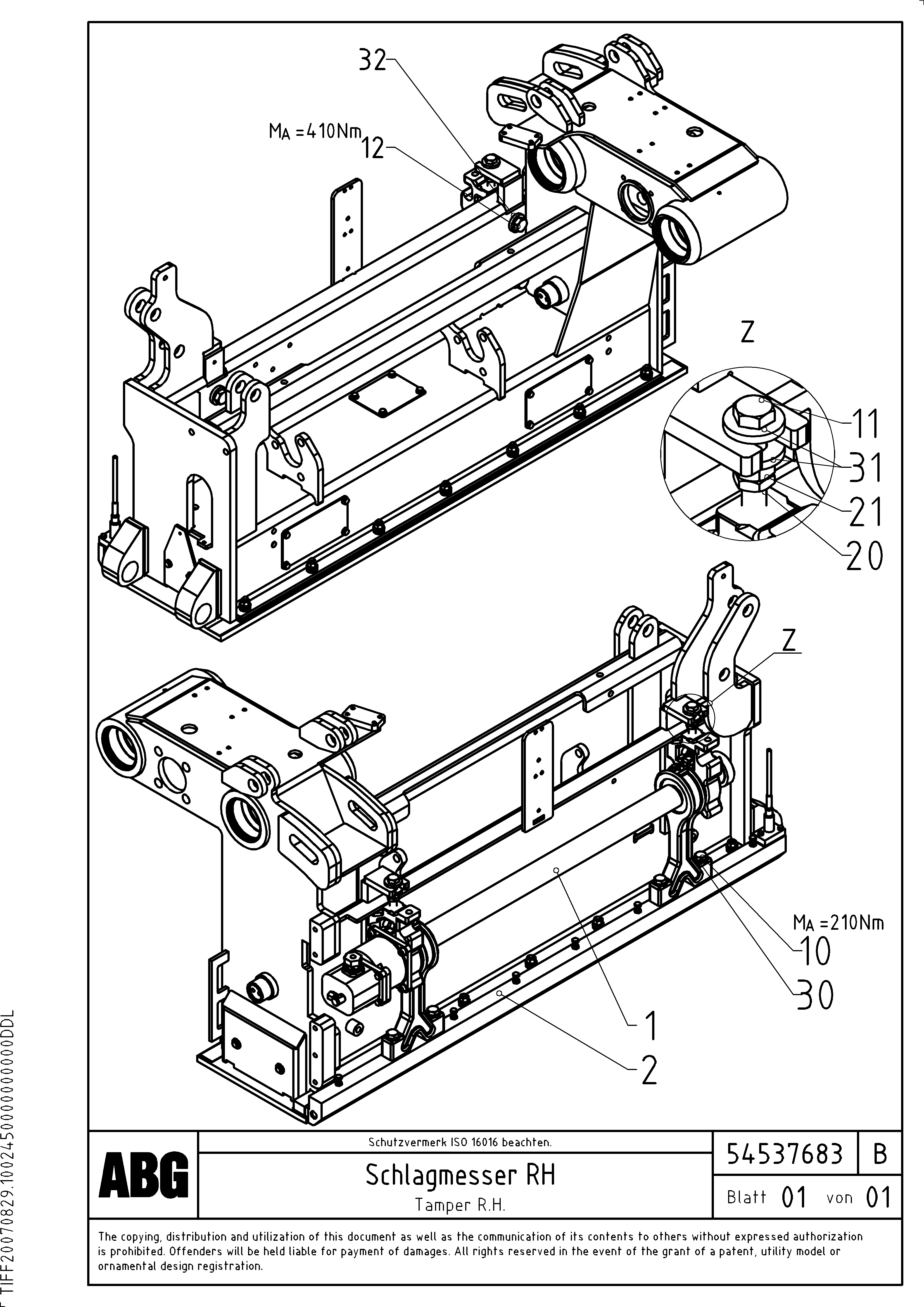 Схема запчастей Volvo ABG7820 - 72281 Tamper for basic screed VB 88 ETC ATT. SCREED 3,0 - 10,0M ABG6820, ABG7820/ABG7820B