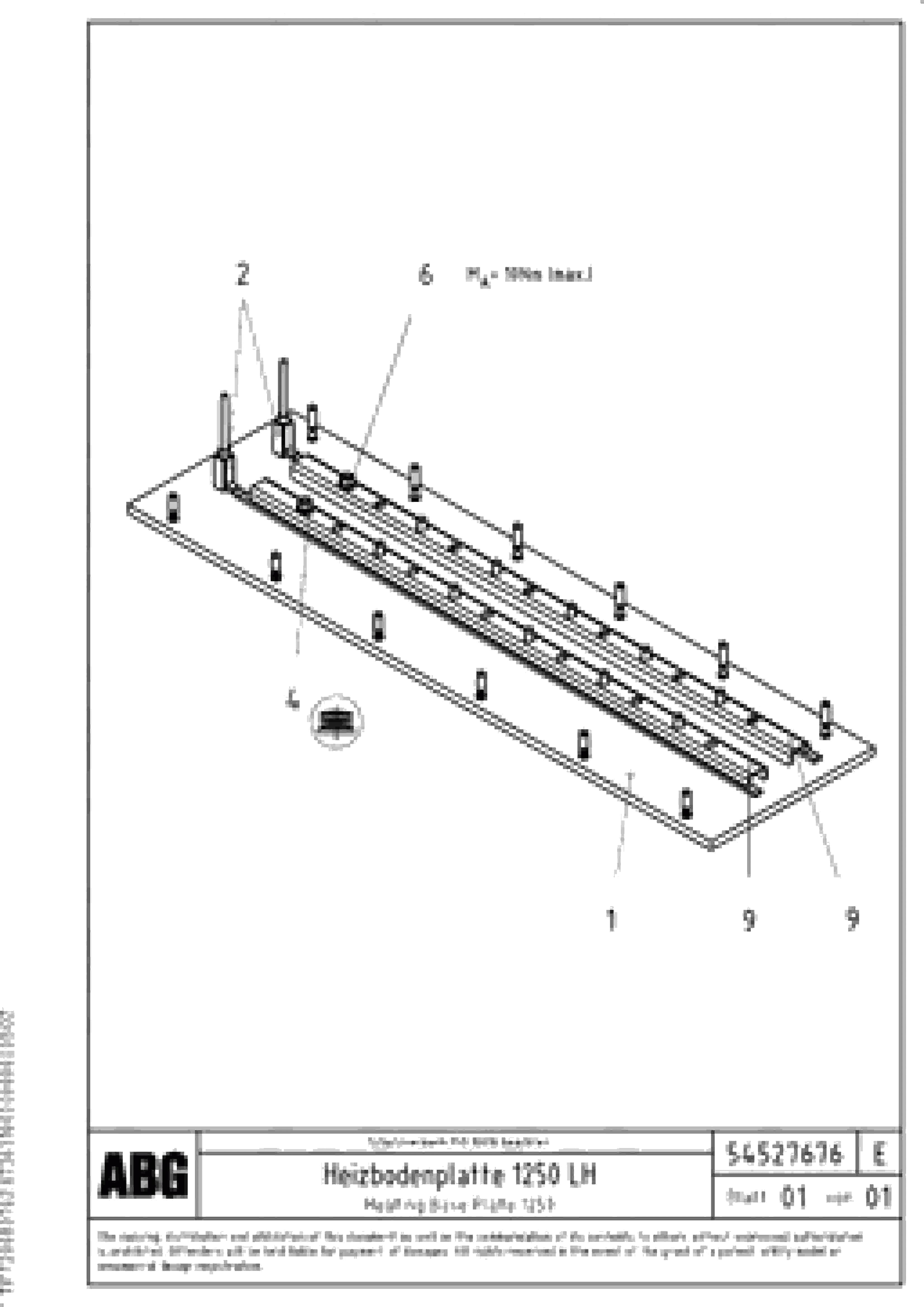 Схема запчастей Volvo ABG7820 - 73681 Heated base plate for extension VB 88 ETC ATT. SCREED 3,0 - 10,0M ABG6820, ABG7820/ABG7820B