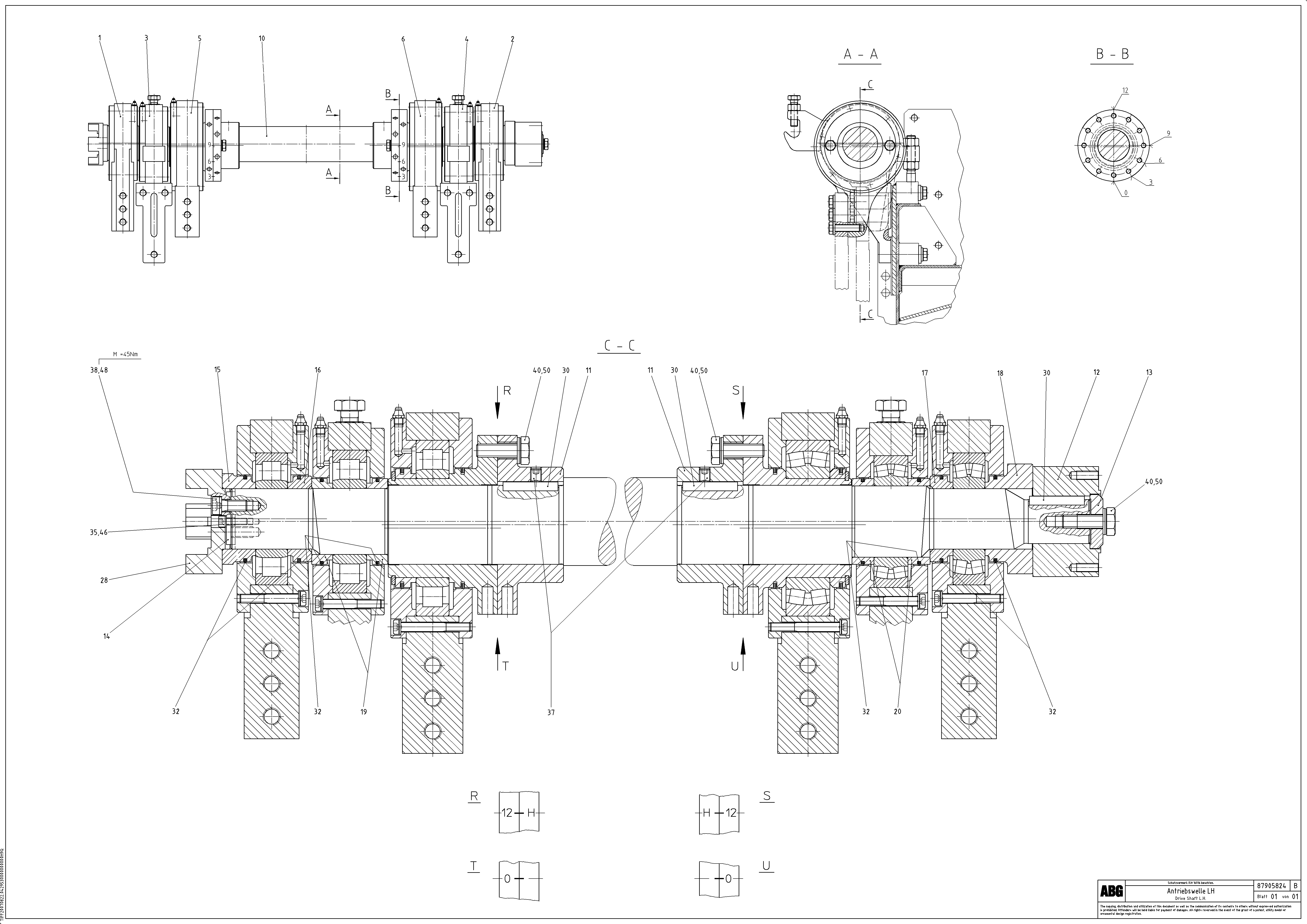 Схема запчастей Volvo ABG7820 - 99671 Tamper drive shaft for tamper/basic screed VDT 121 ATT. SCREED 2,5 - 9,0 M ABG7820/ABG7820B