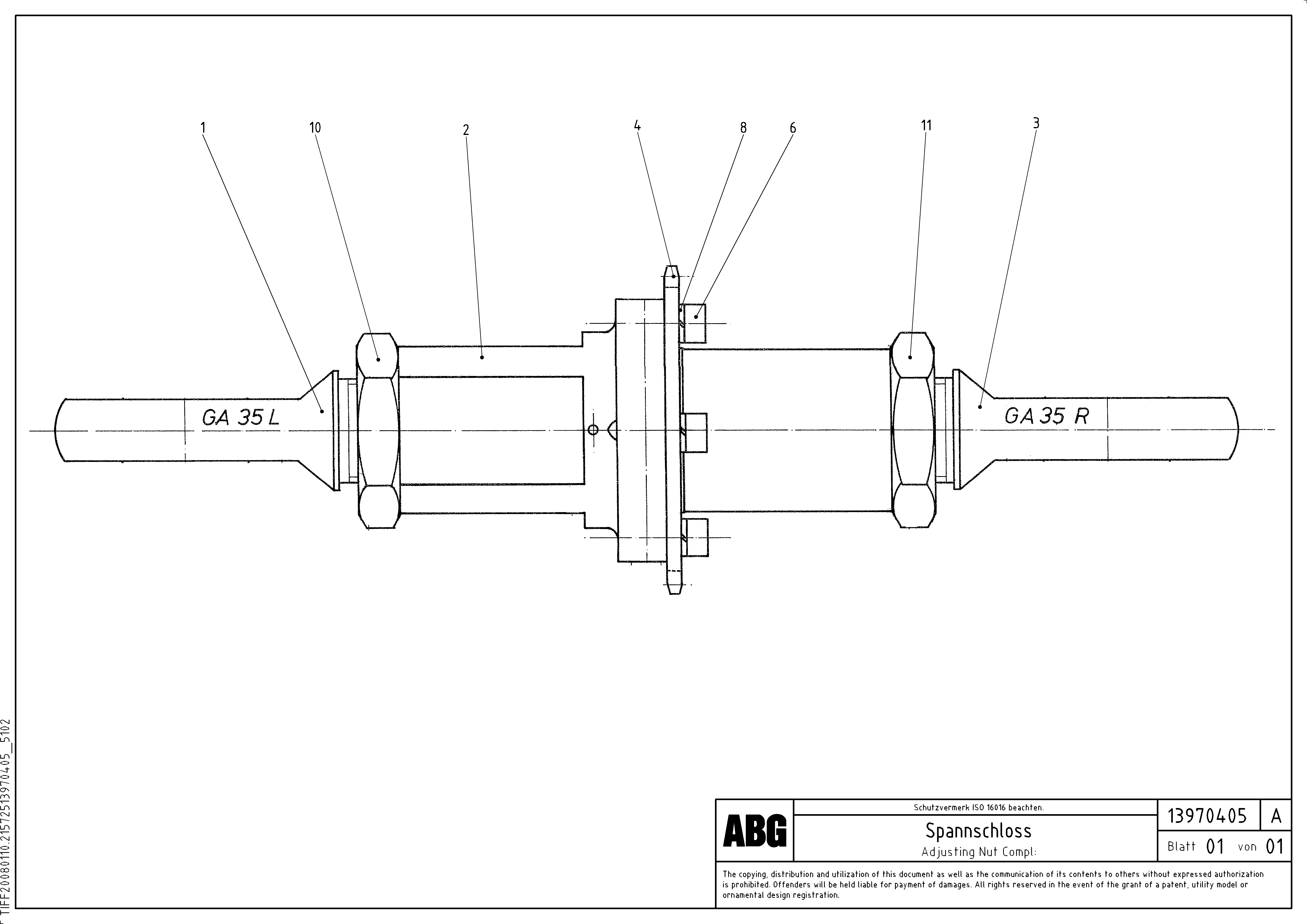 Схема запчастей Volvo ABG7820 - 86968 Adjusting nut for articulated screed VDT 121 ATT. SCREED 2,5 - 9,0 M ABG7820/ABG7820B
