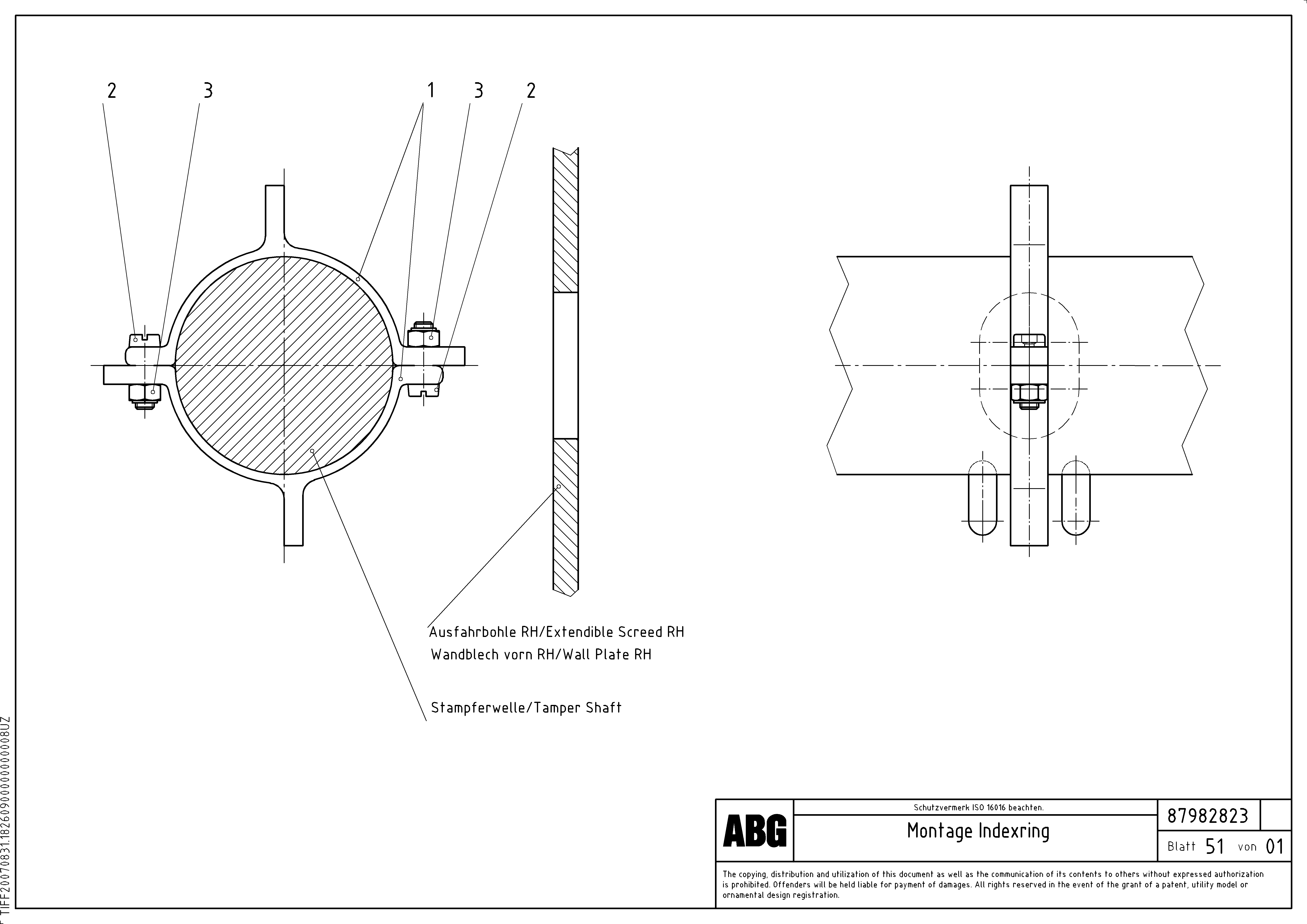 Схема запчастей Volvo ABG7820 - 78617 Mounting indexring VDT-V 88 GTC ATT. SCREEDS 3,0 - 9,0M ABG7820/ABG780B