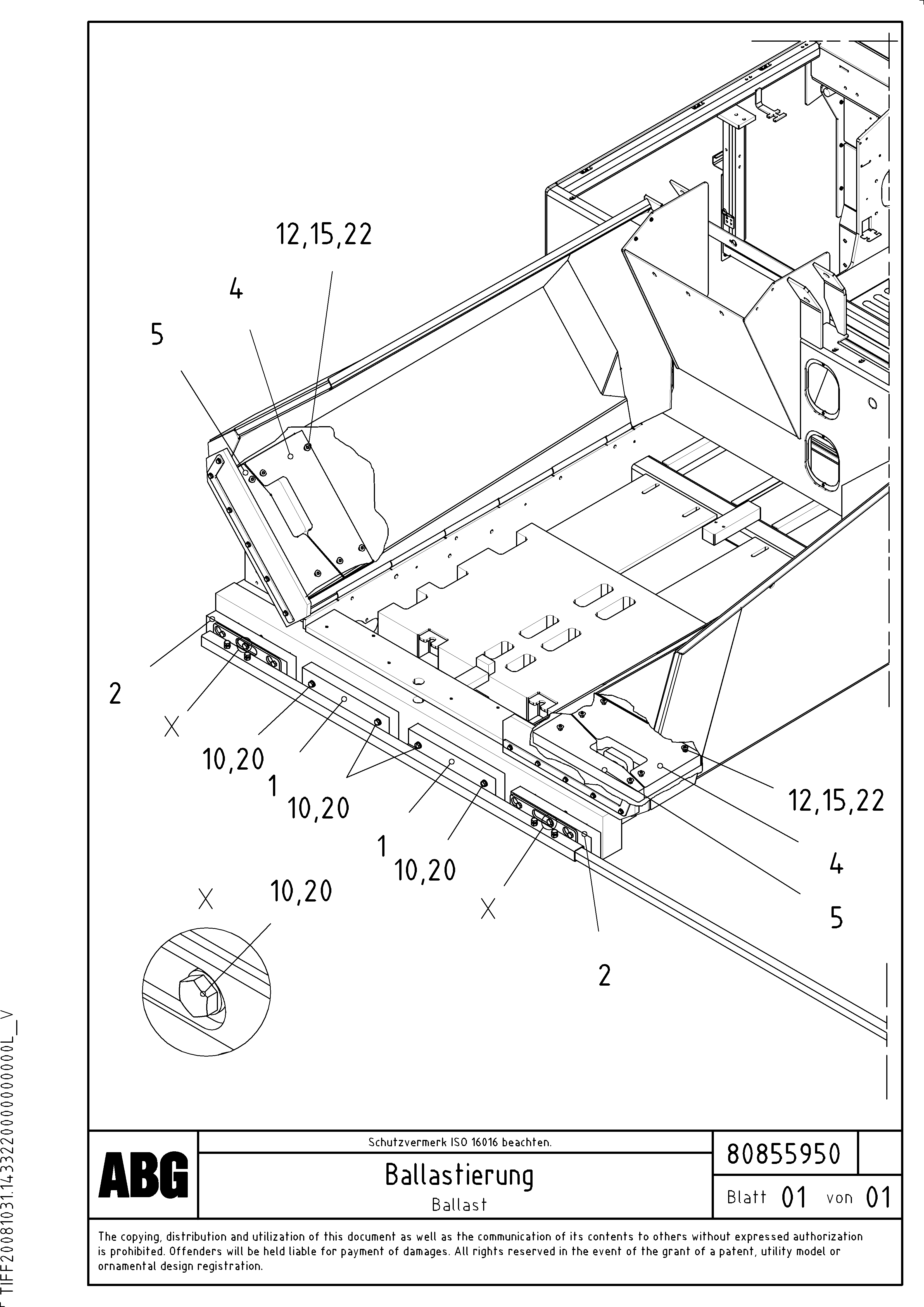 Схема запчастей Volvo ABG7820 - 77024 Ballast VDT-V 88 ETC ATT. SCREEDS 3,0 - 9,0M ABG7820, ABG7820B