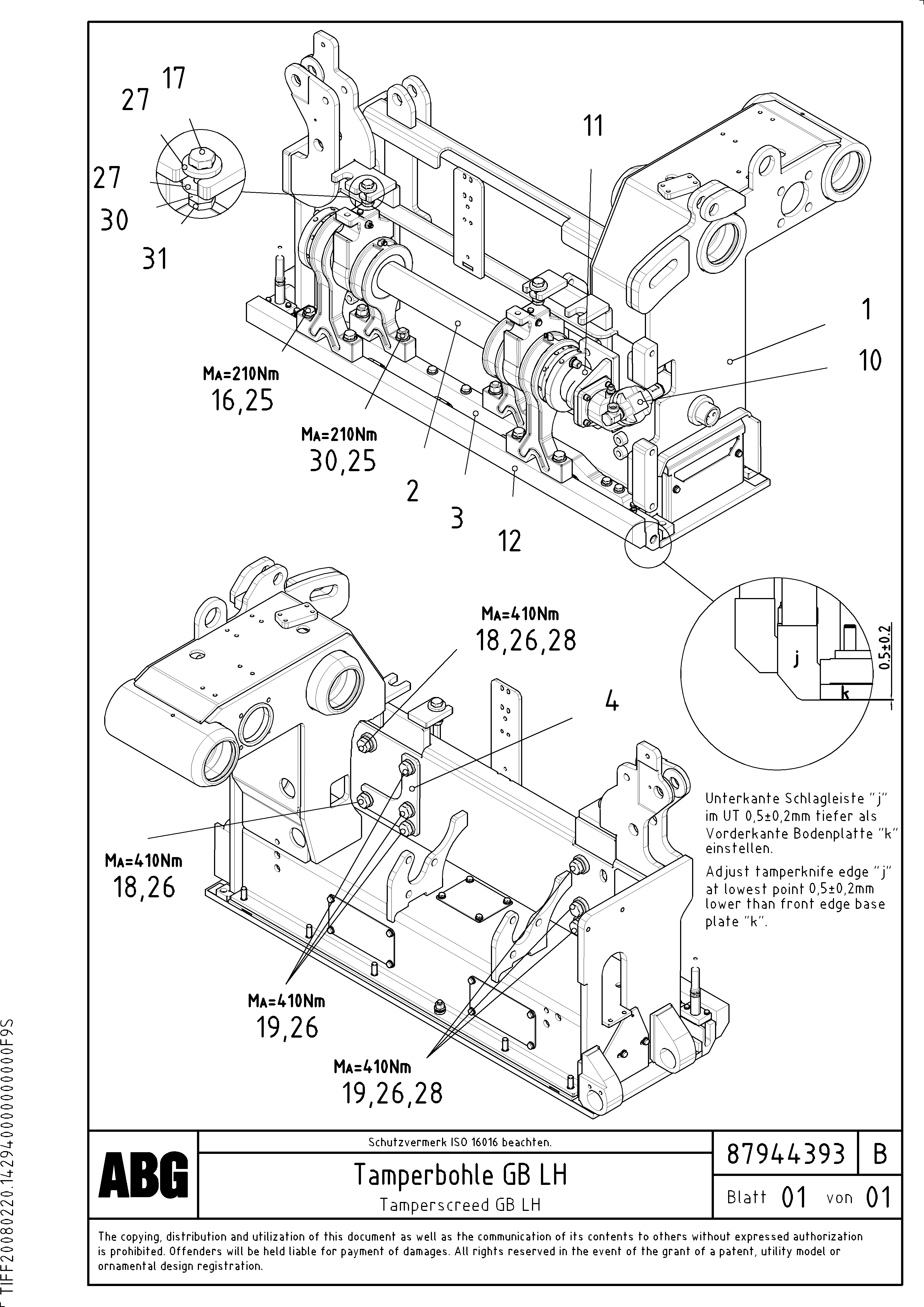 Схема запчастей Volvo ABG7820 - 78662 Tamper for basic screed VDT-V 78 ETC ATT. SCREED 2,5 - 9,0 M ABG6820, ABG7820/ABG7820B