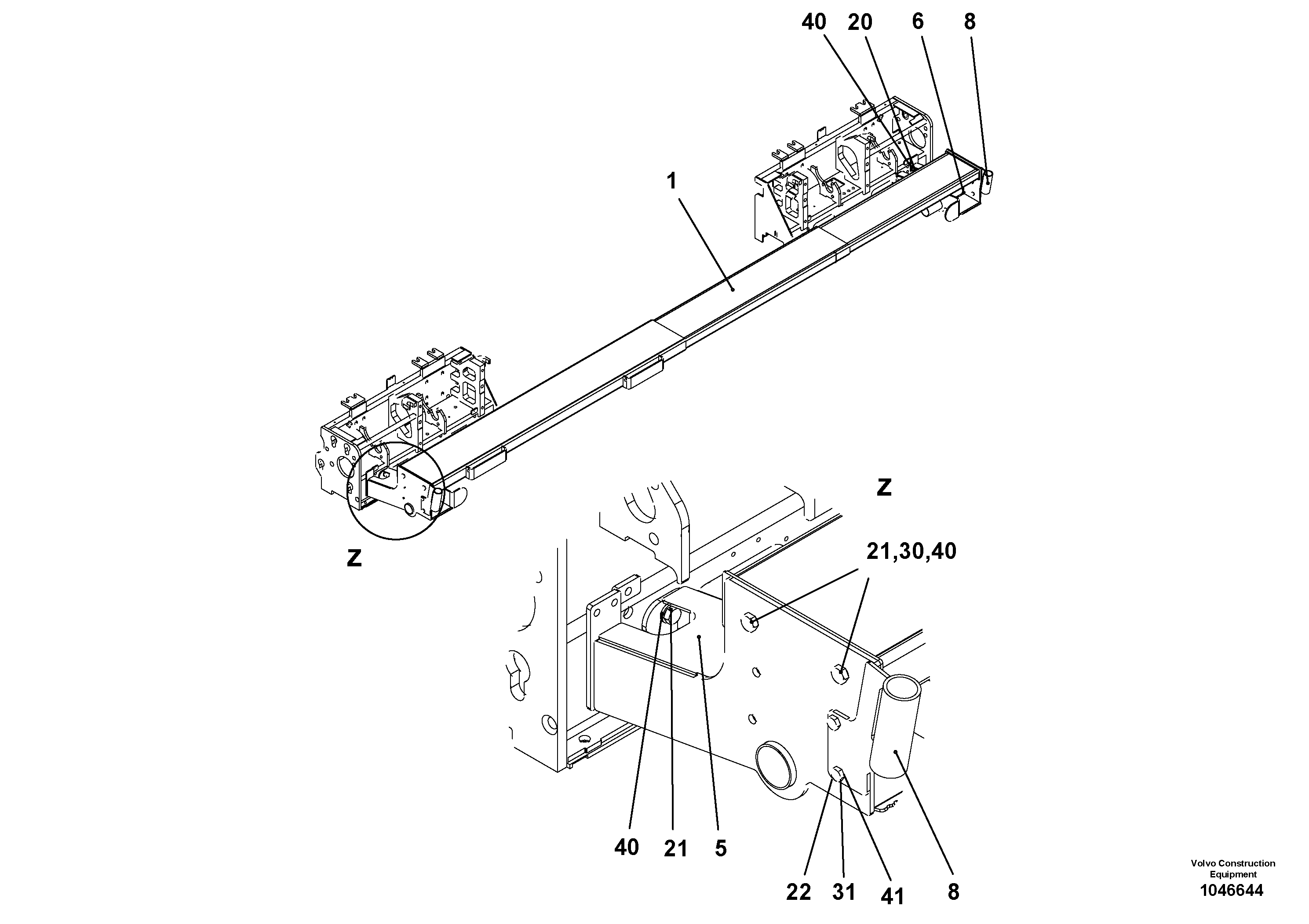Схема запчастей Volvo ABG7820 - 76175 Catwalk VB 78 GTC ATT. SCREEDS 2,5 - 9,0M ABG5820/6820/7820/7820B