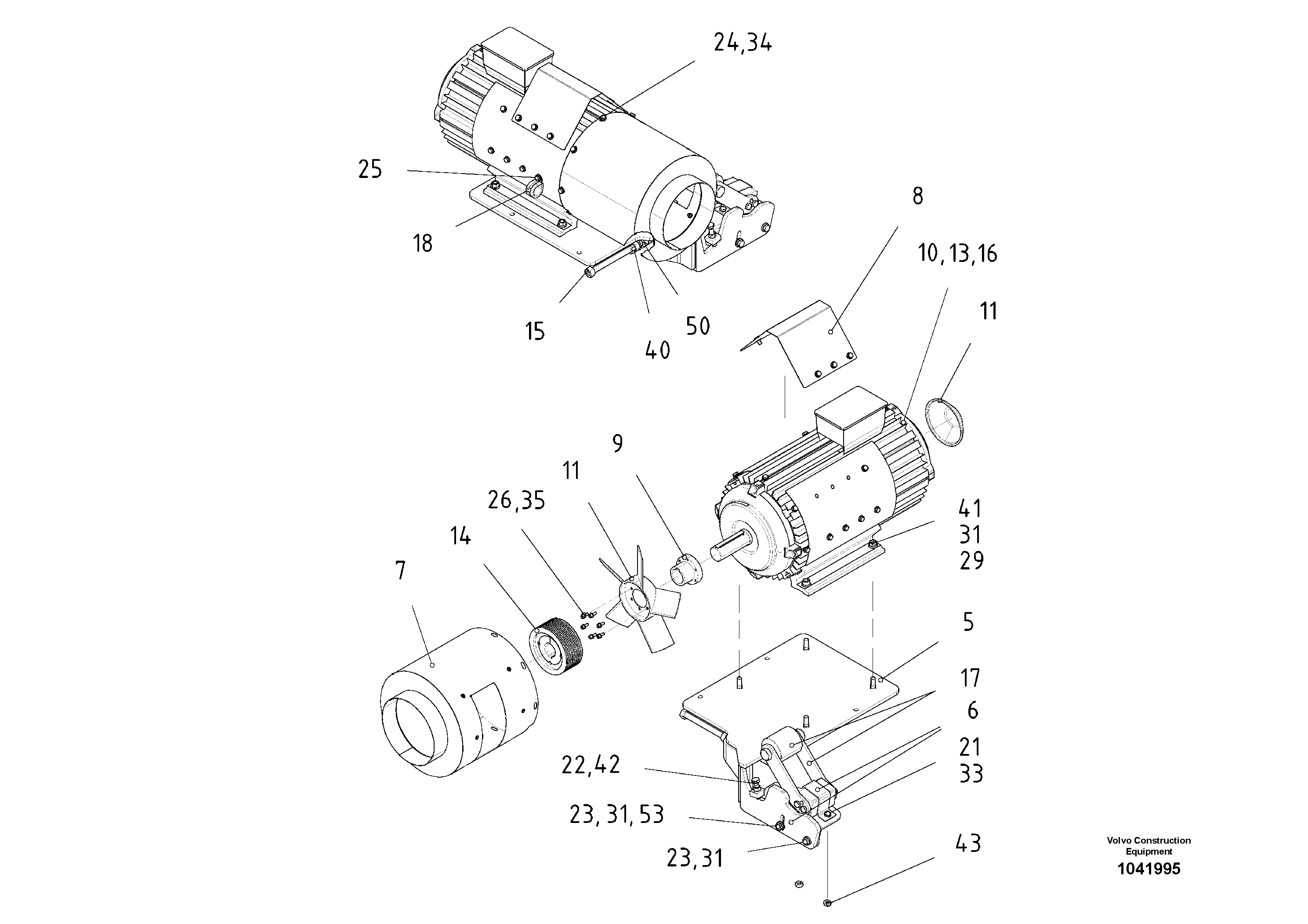 Схема запчастей Volvo ABG7820 - 69154 Alternator Pre-mounted ABG7820/ABG7820B ABG7820 S/N 21064-23058 ABG7820B S/N 23059 -