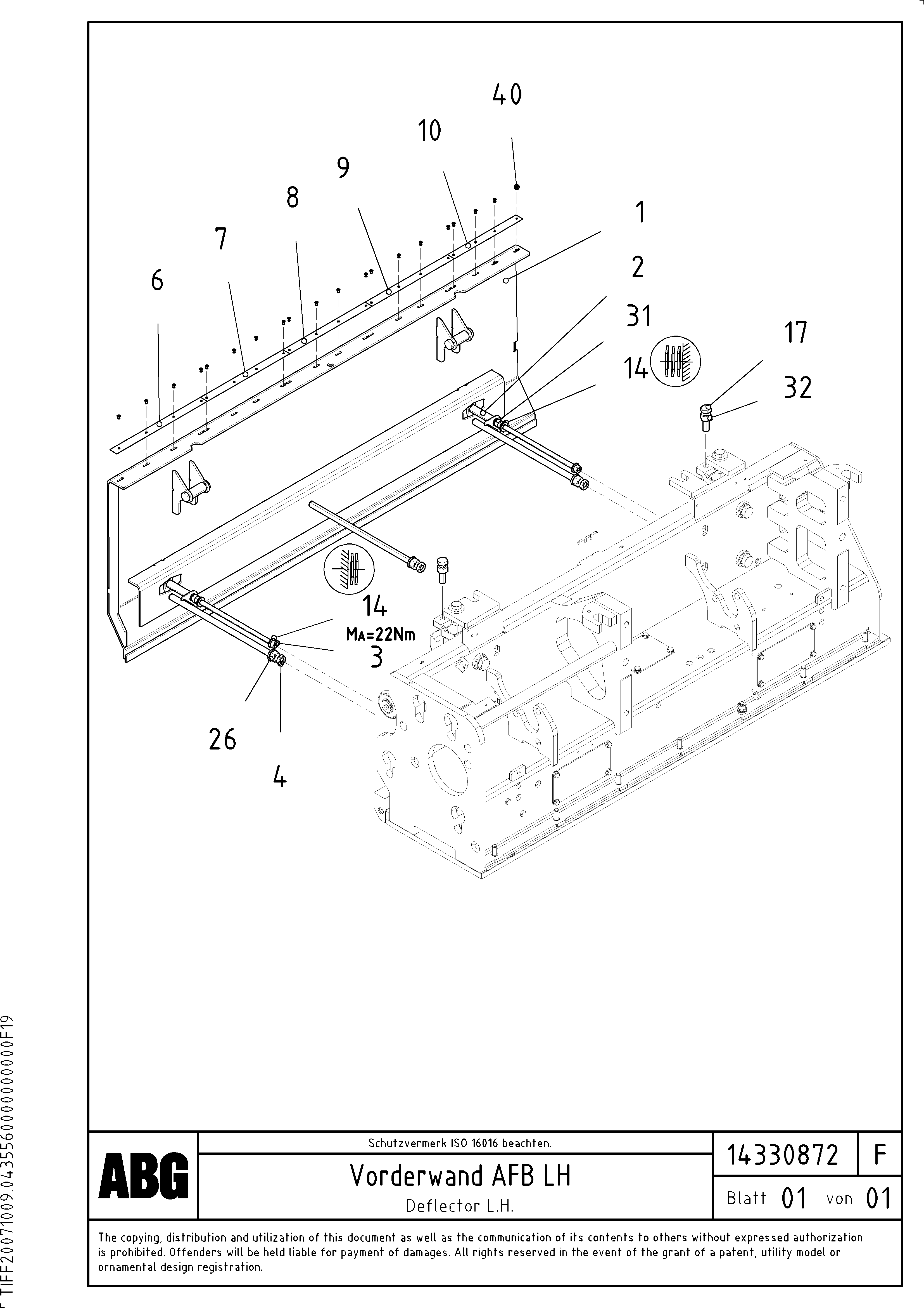 Схема запчастей Volvo ABG7820 - 68680 Deflector plate for basic screed VB 89 ETC ATT. SCREEDS 3,0 - 9,0M ABG7820, ABG7820B
