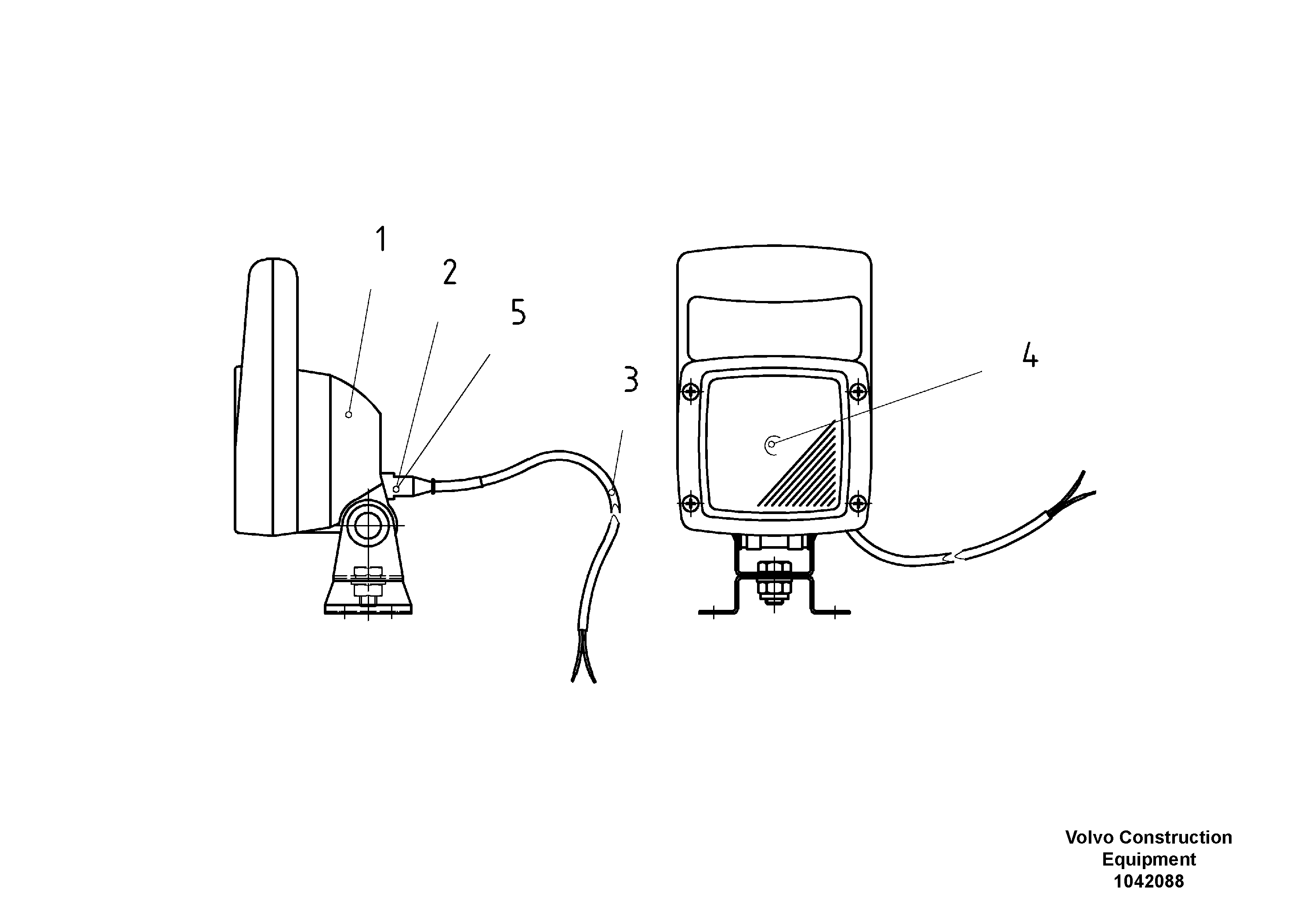 Схема запчастей Volvo ABG7820 - 8918 Headlight With Cable ABG7820/ABG7820B ABG7820 S/N 21064-23058 ABG7820B S/N 23059 -