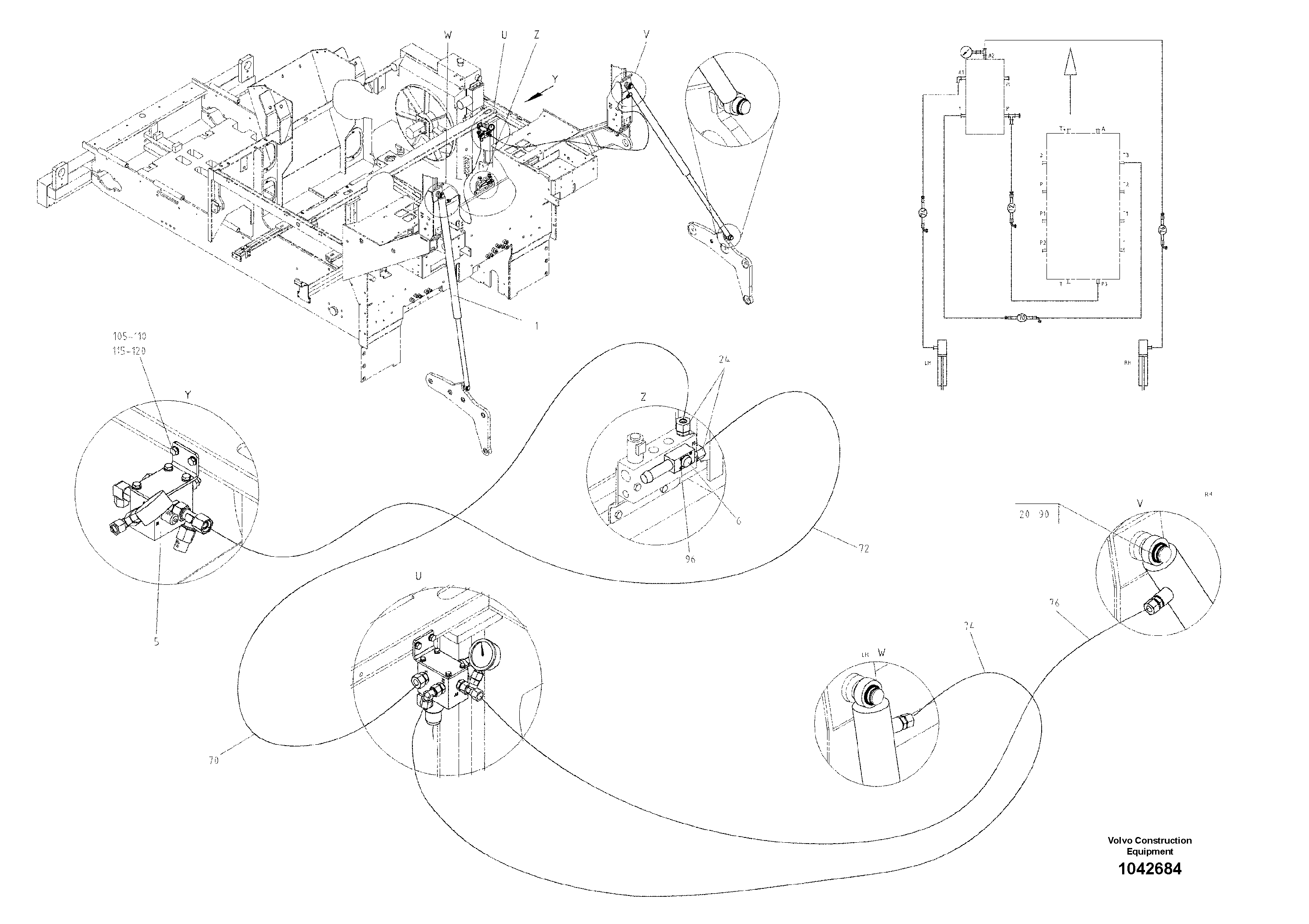 Схема запчастей Volvo ABG7820 - 44634 Hydraulic Screed Load Device ABG7820/ABG7820B ABG7820 S/N 21064-23058 ABG7820B S/N 23059 -