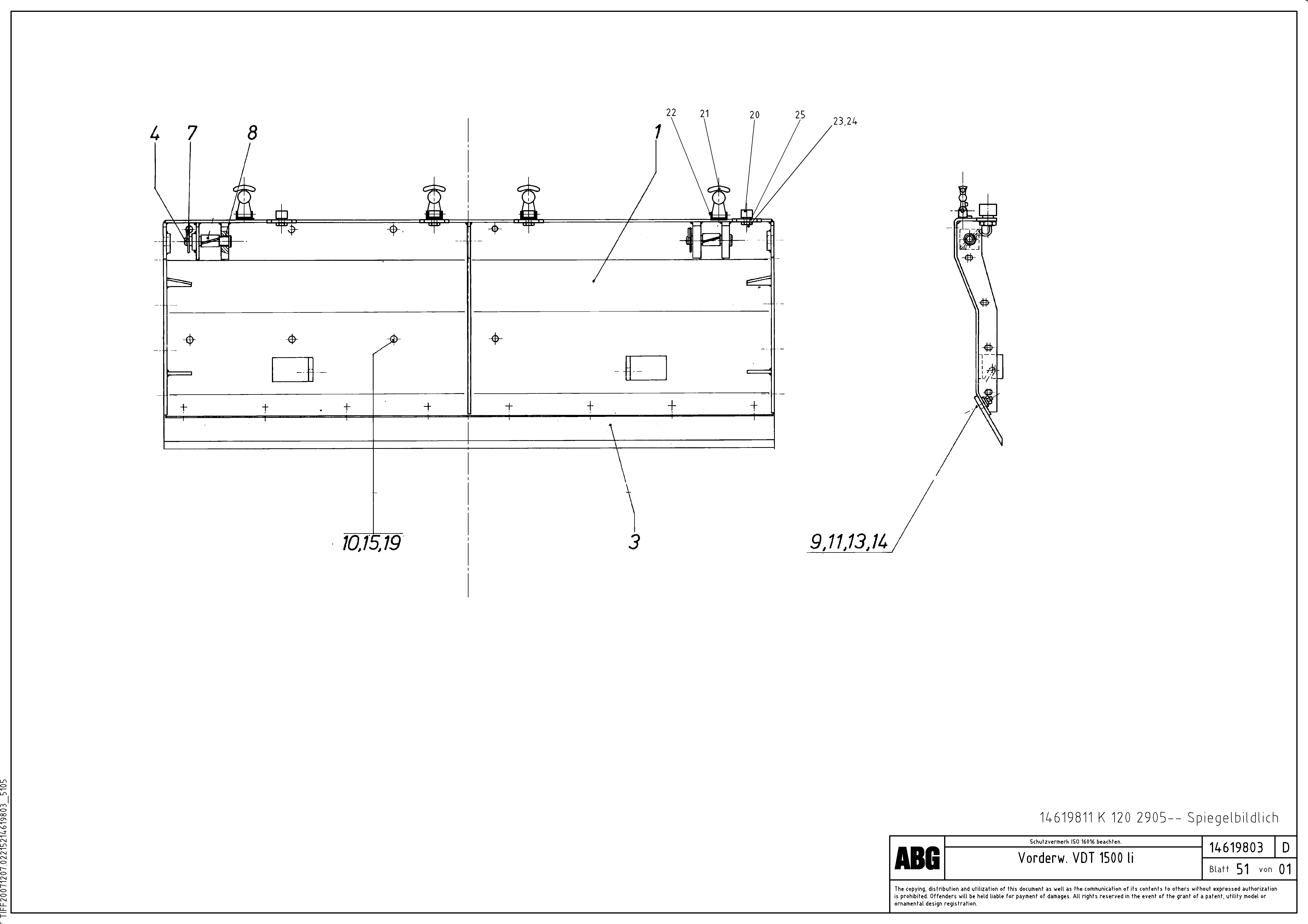 Схема запчастей Volvo ABG7820 - 91297 Deflector for extension VDT 121 ATT. SCREED 2,5 - 9,0 M ABG7820/ABG7820B